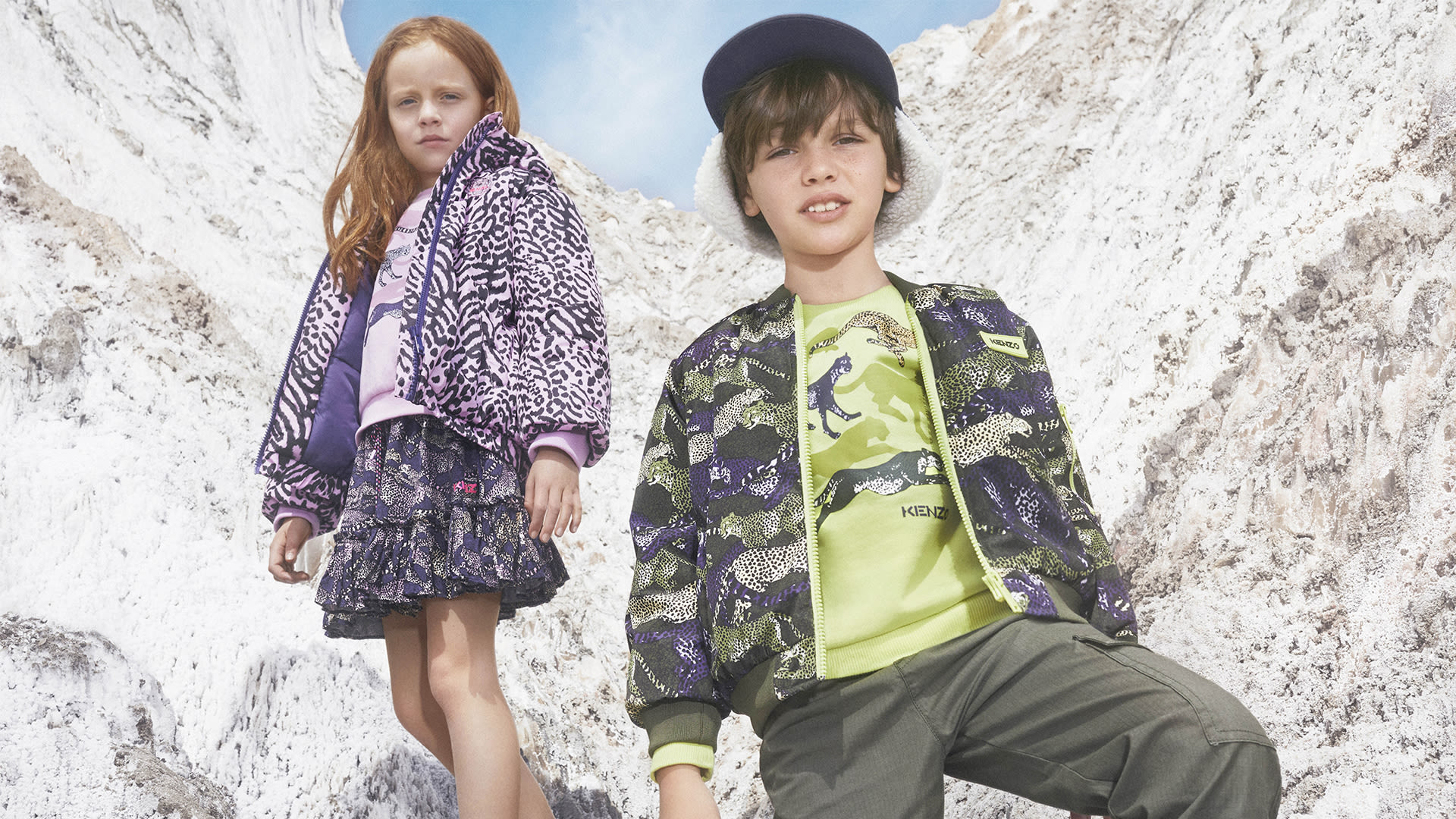 Kids having fun with printed clothes from Kenzo
