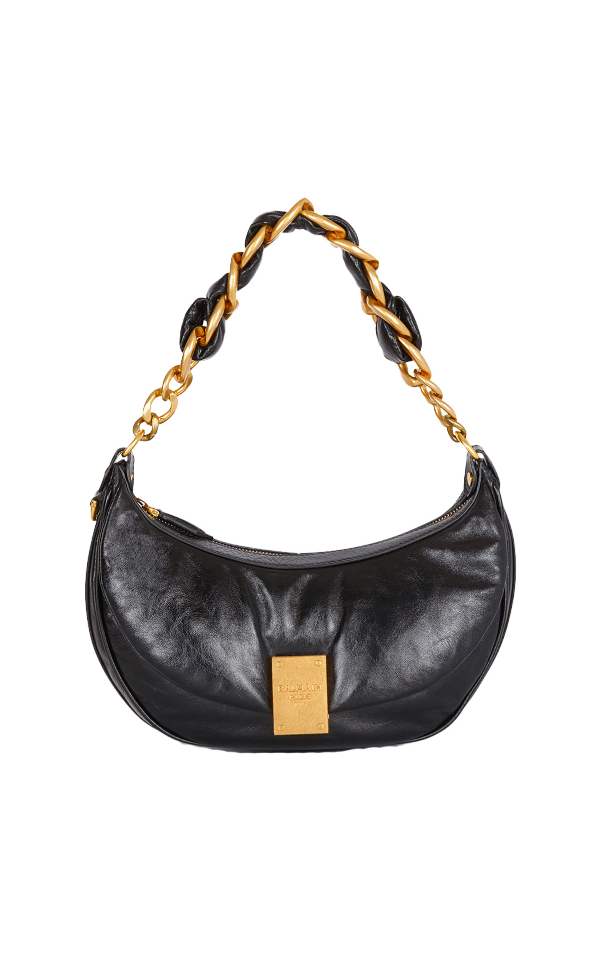 Balmain 1945 soft hobo bag in crinkled lambskin from Bicester Village
