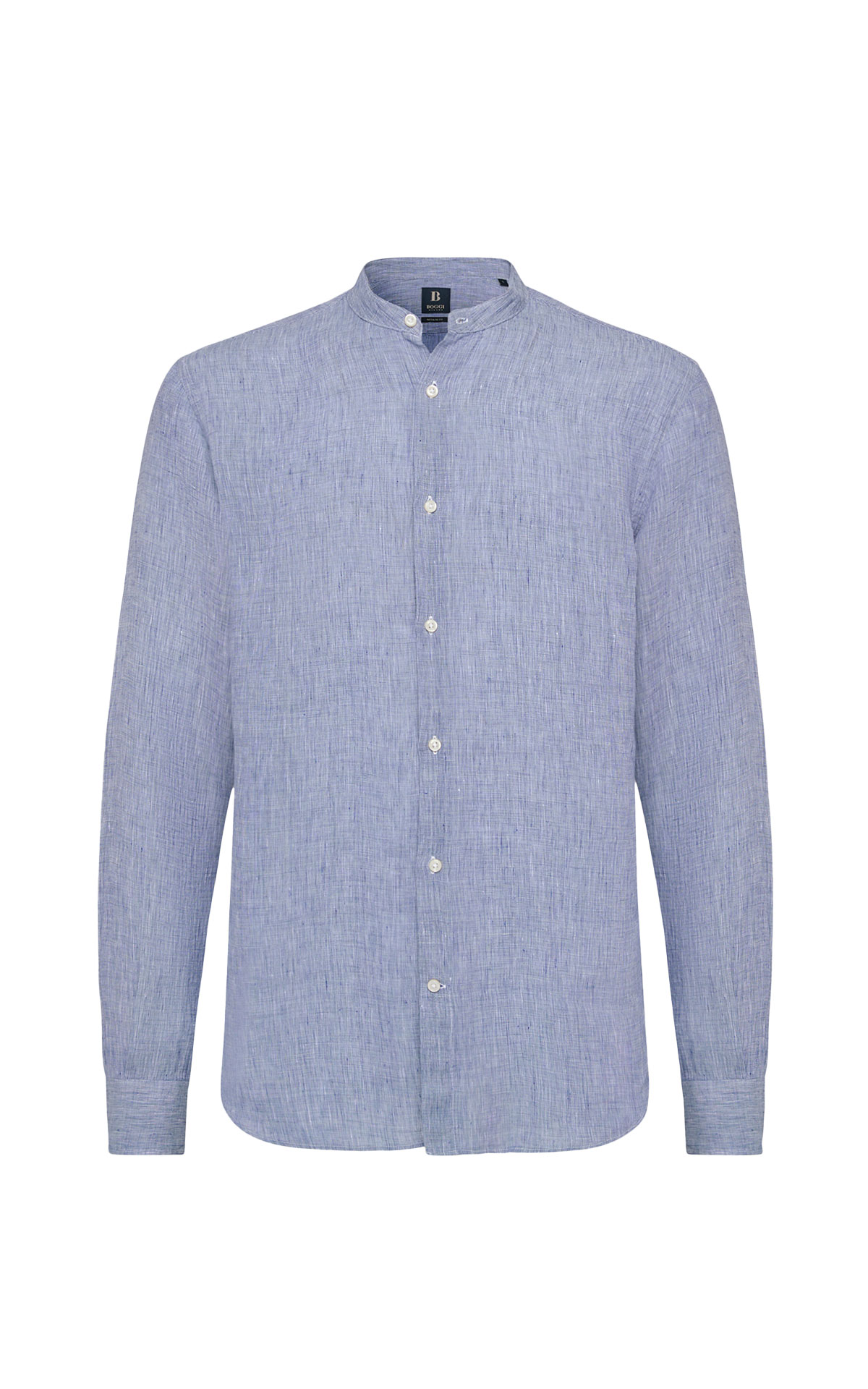 Regular fit linen shirt with Korean collar boggi milano outlet barcelona