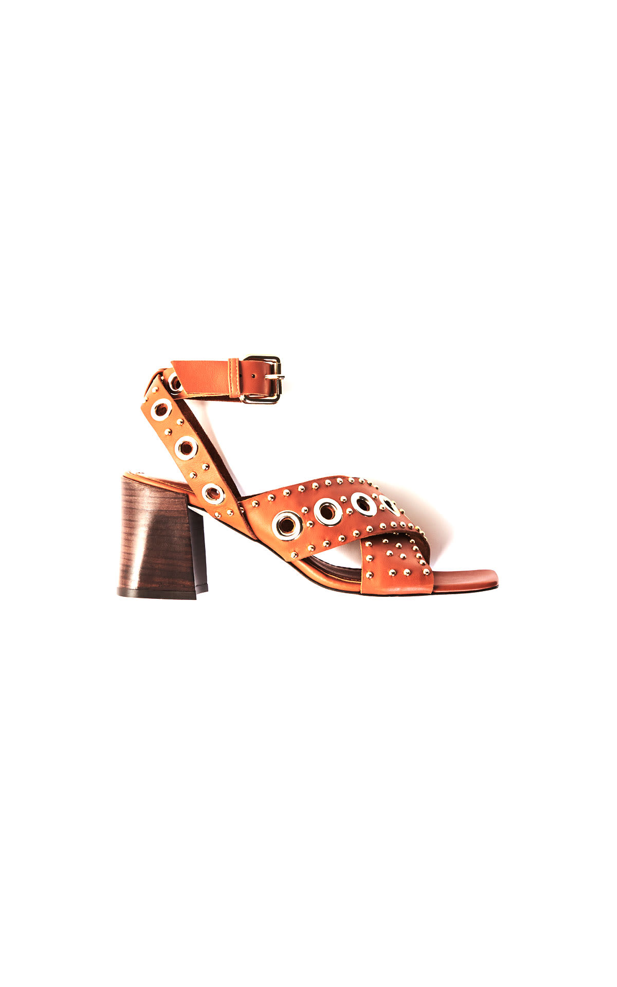 Brown sandal with studs Maje