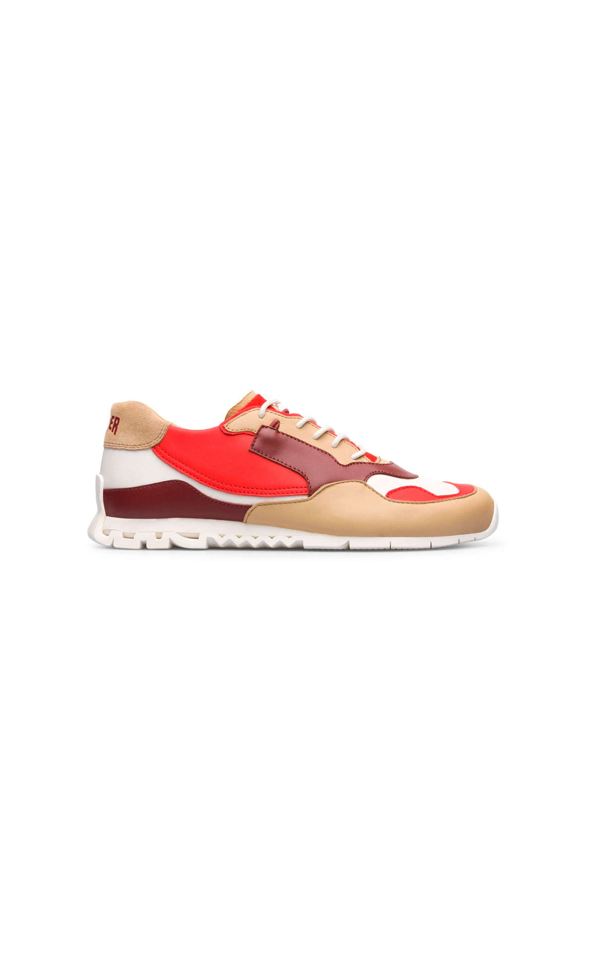 Red and brown sneakers