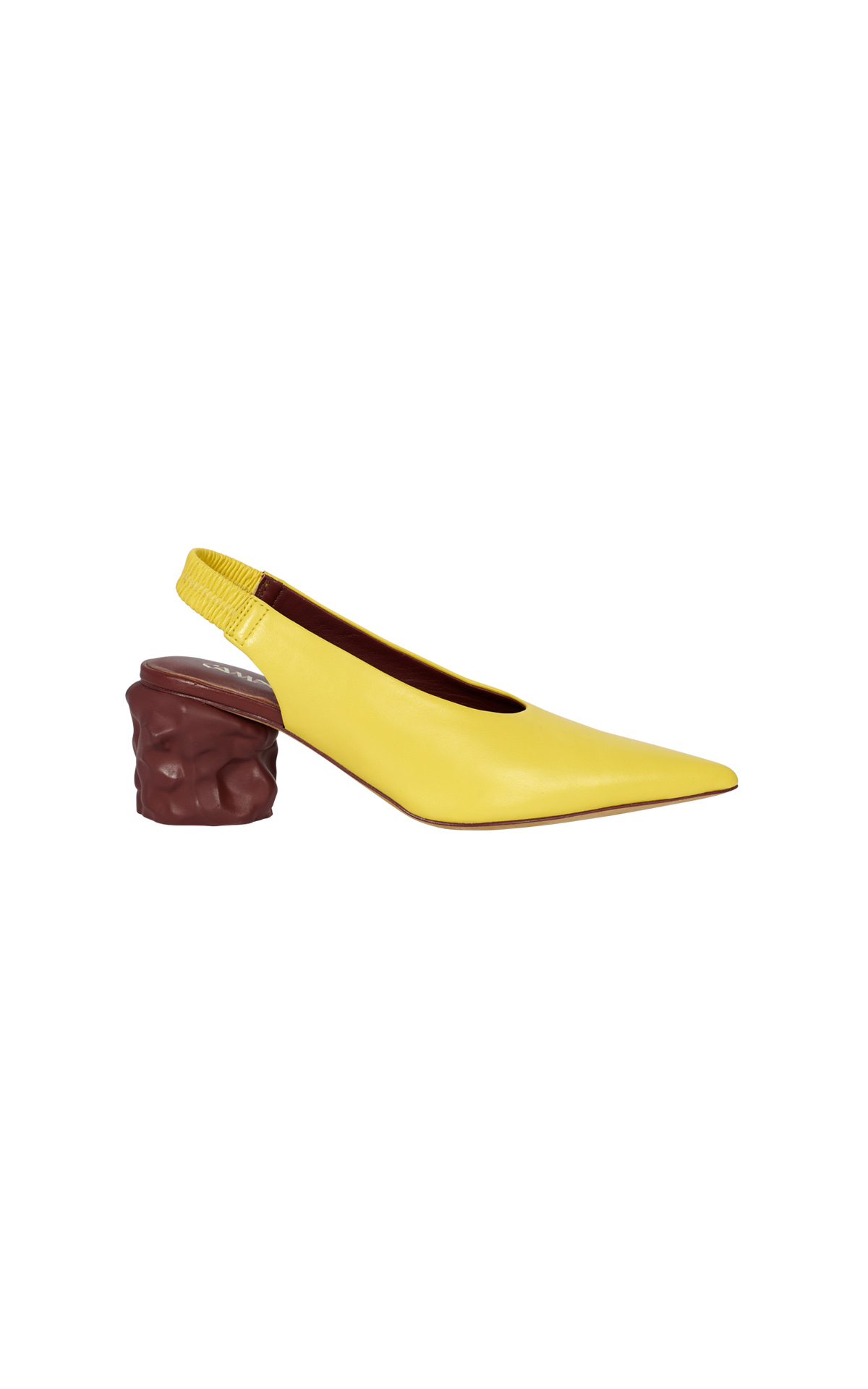 Yellow sandal wrinkled heel camper