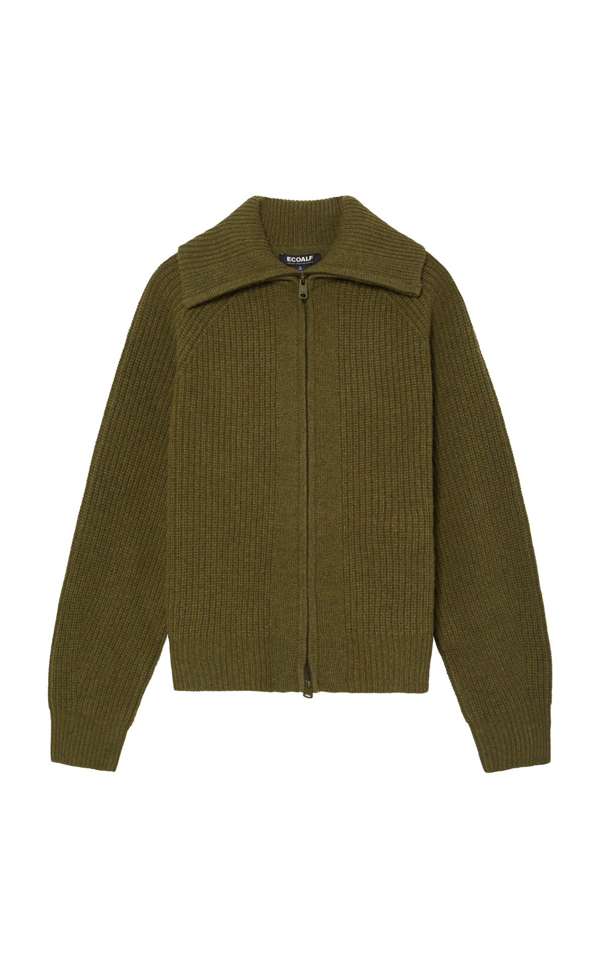 Khaki green zipper sweater Ecoalf outlet madrid las rozas village
