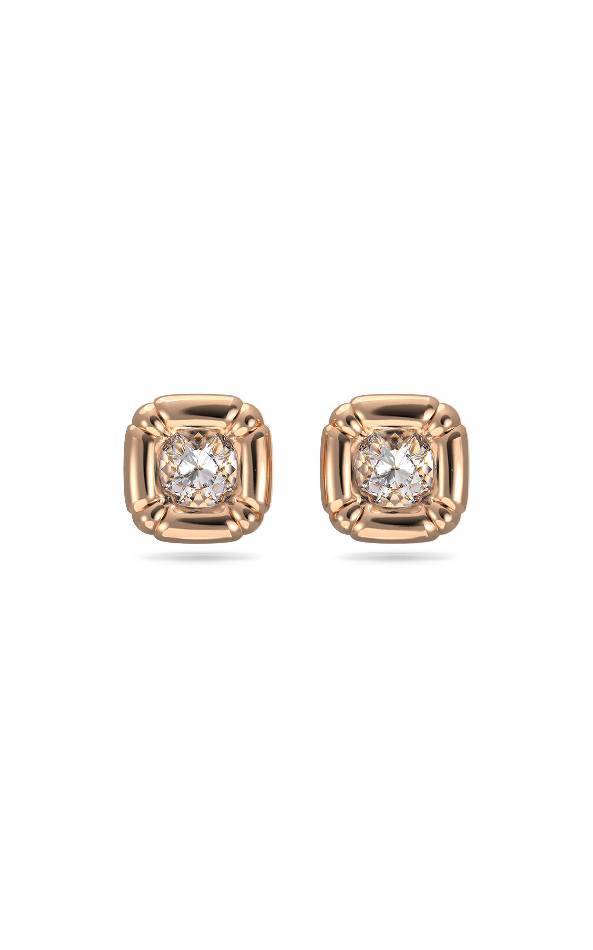 Rose gold earrings with diamond detail Swarovski