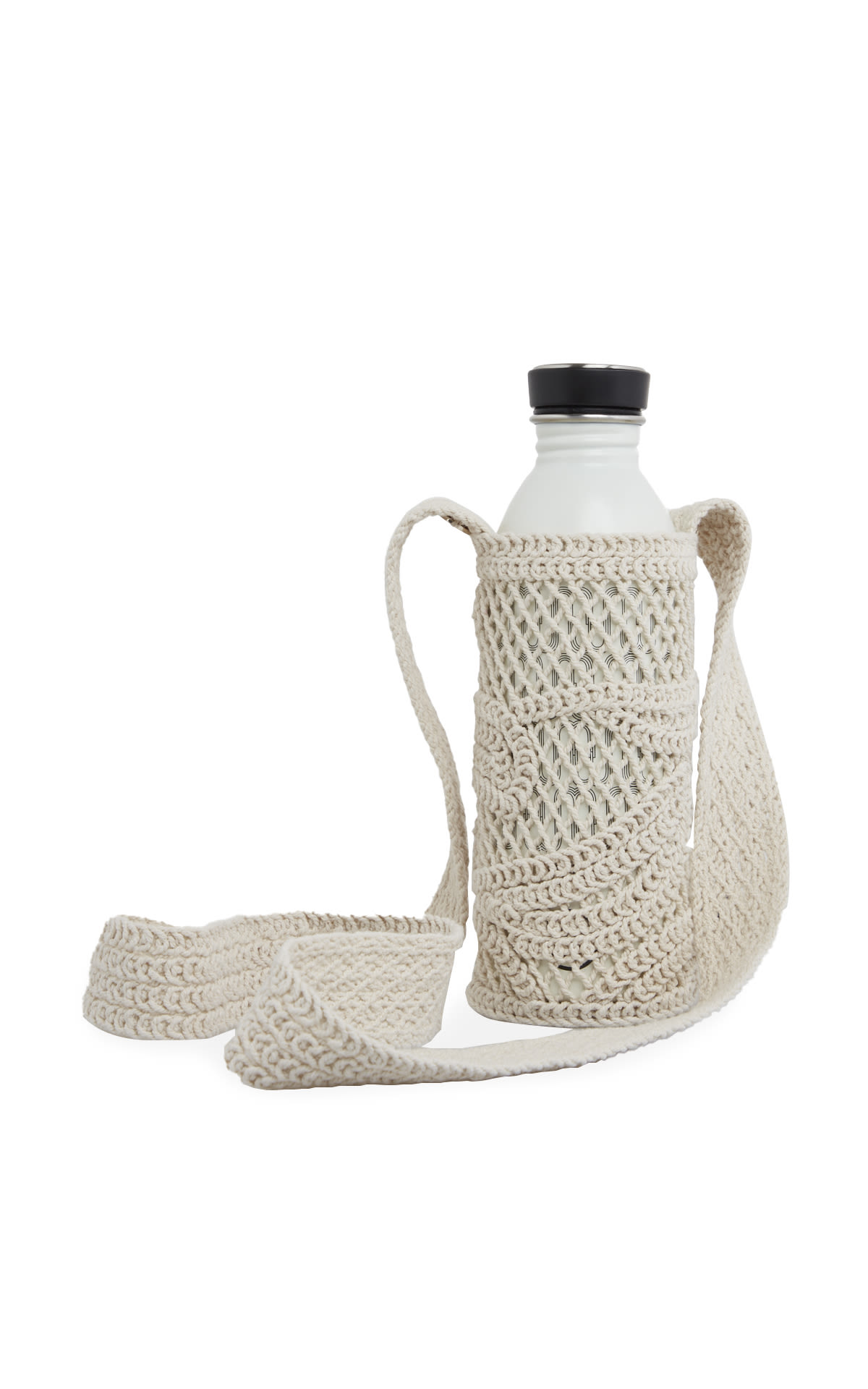 Crochet-style bottle holder 