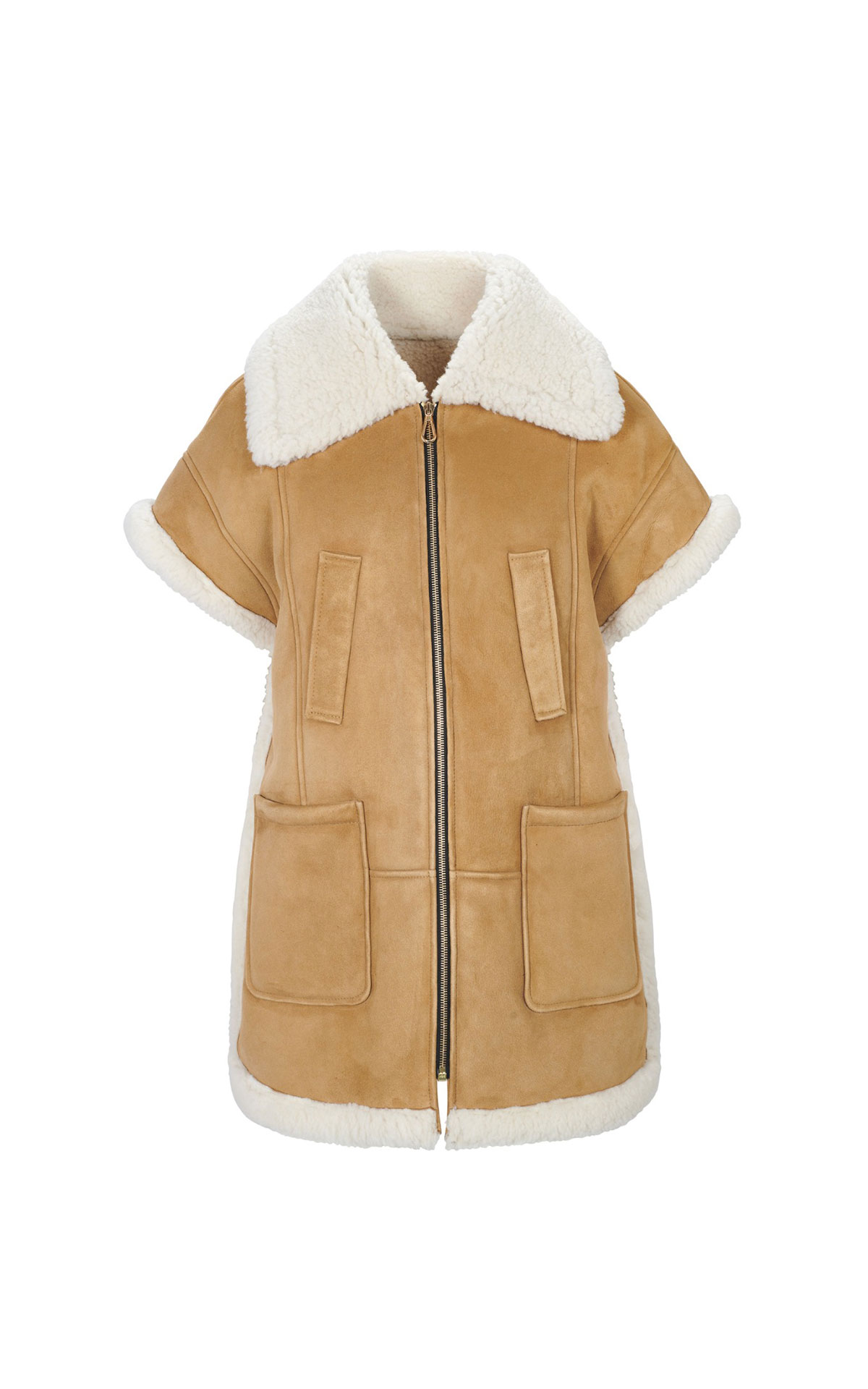 Leather vest with shearling collar Sandro