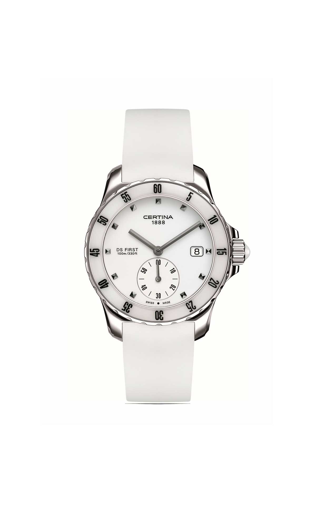 White and silver Certina watch Hour Passion