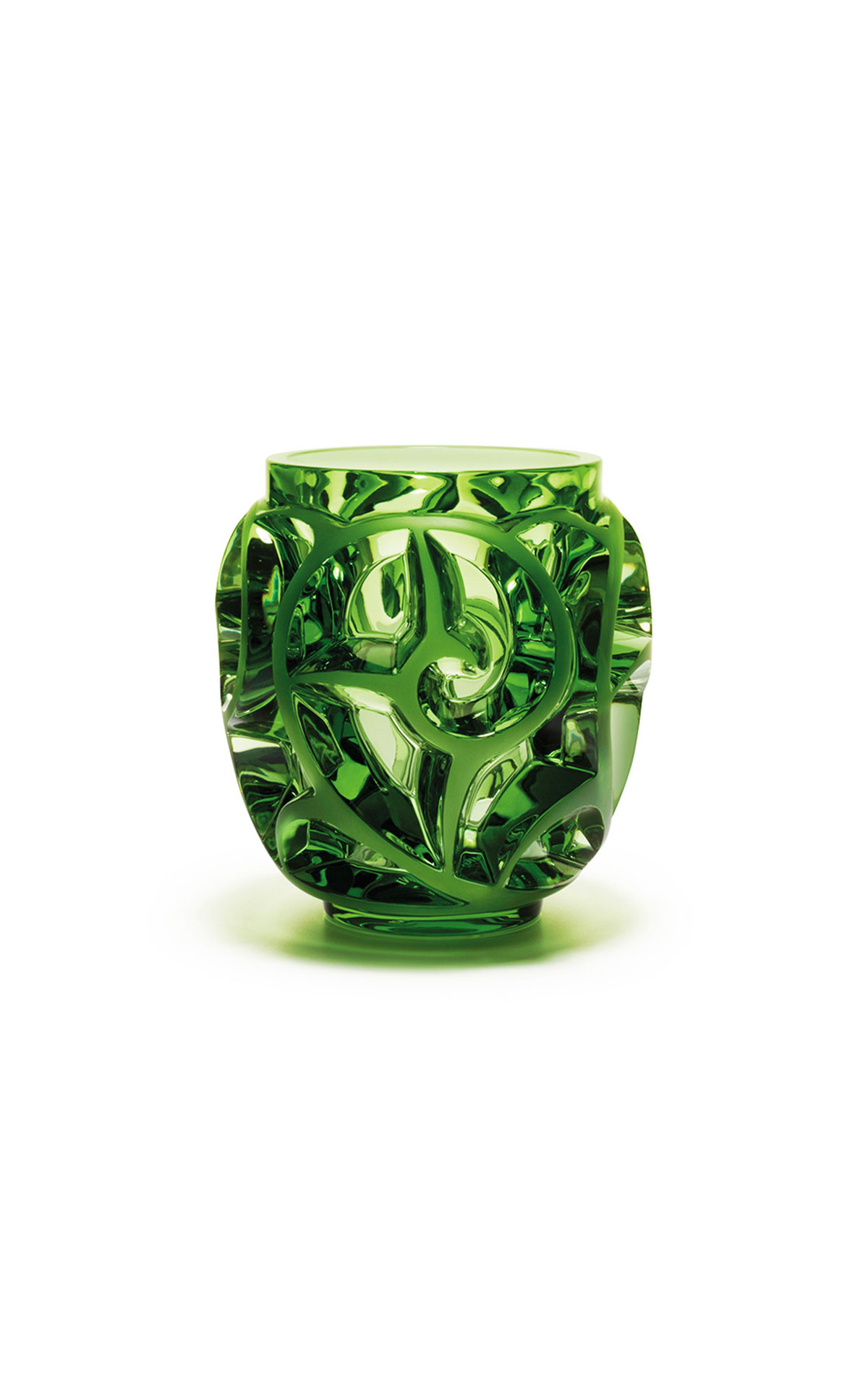 Lalique Vase tourbillons vert clair999 from Bicester Village