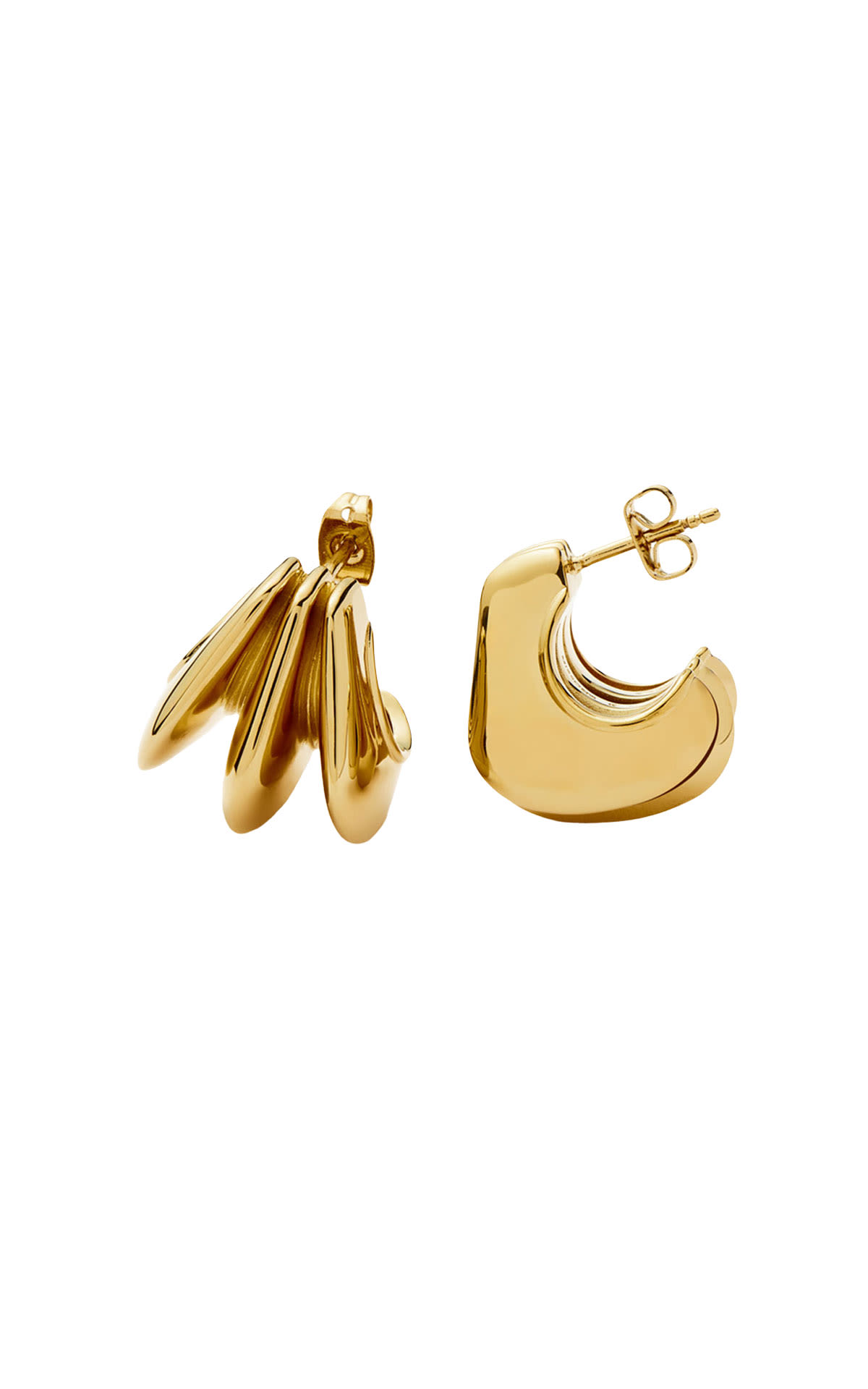 Missoma Hera Dome Triple Ridge Hoop Earrings from Bicester Village