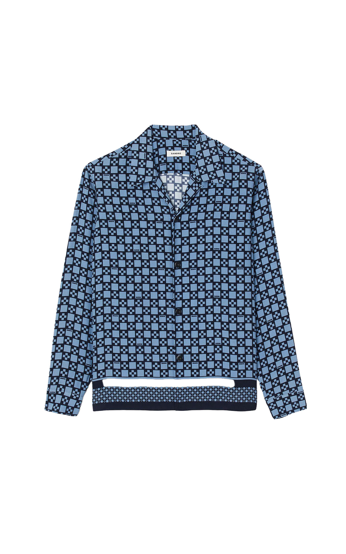 Blue printed shirt  sandro outlet barcelona la roca village