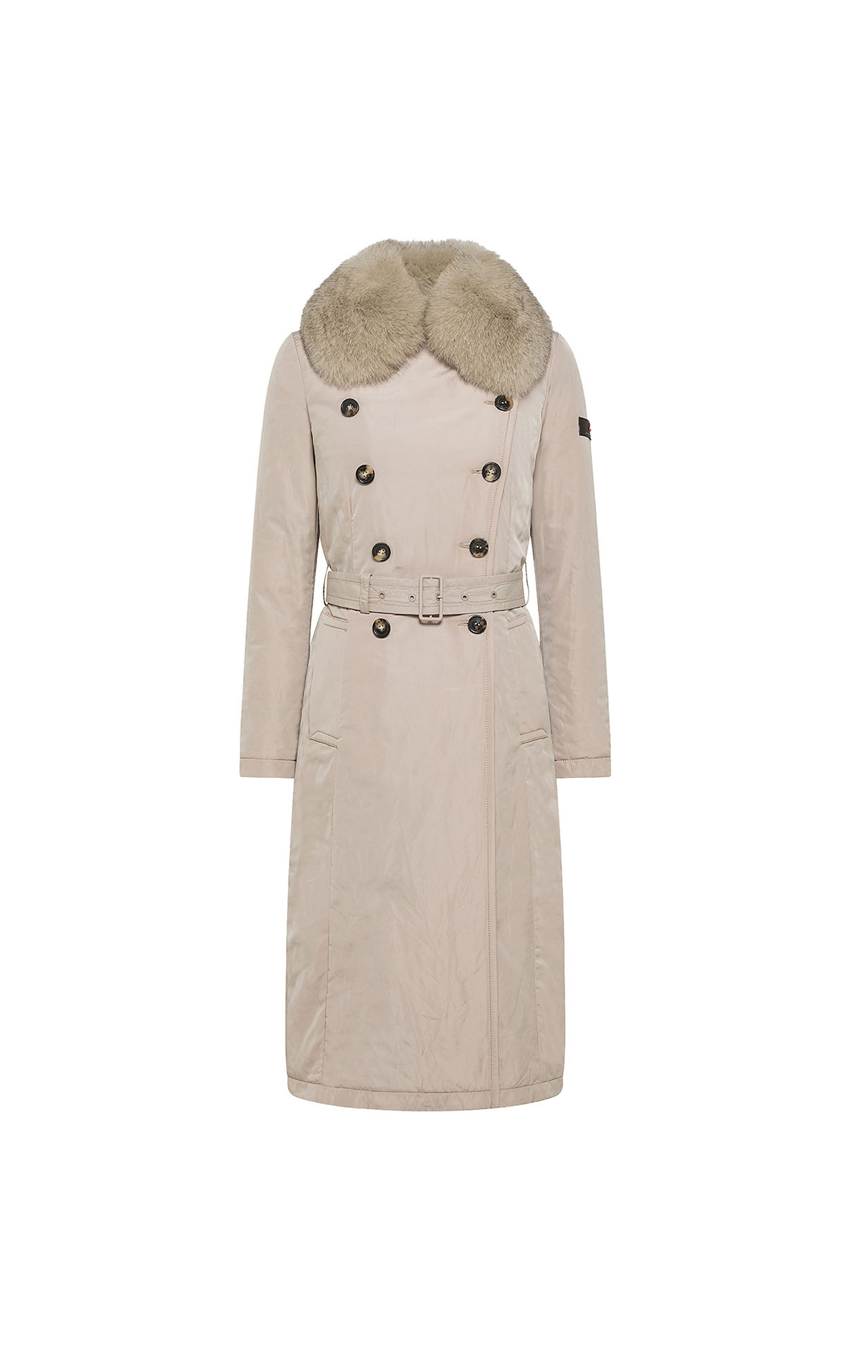  Peuterey cream double-breasted women's down jacket with belt