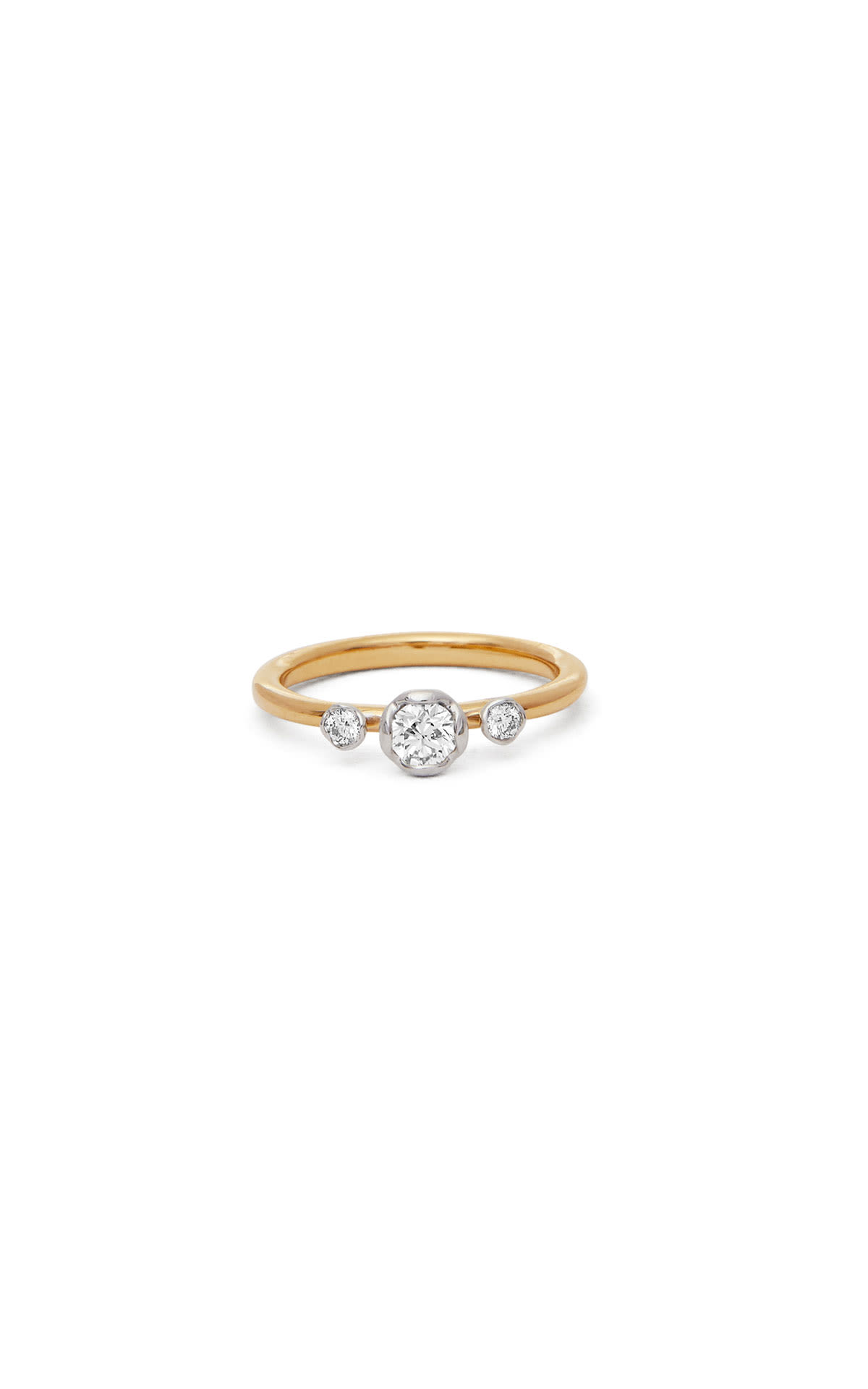 Annoushka Maguerite 18ct yellow gold three stone ring from Bicester Village