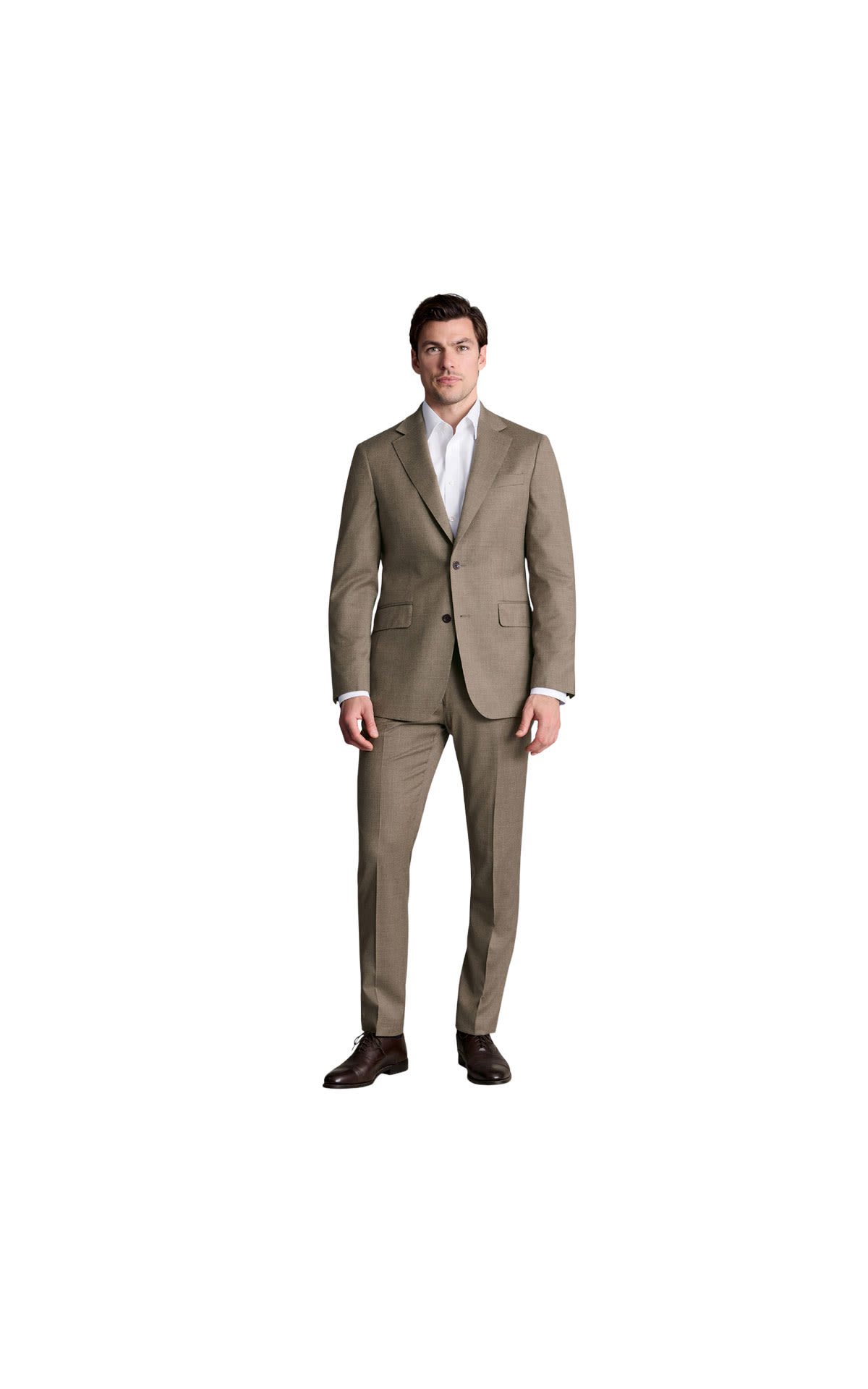Charles Tyrwhitt Taupe Italian luxury flannel suit from Bicester Village