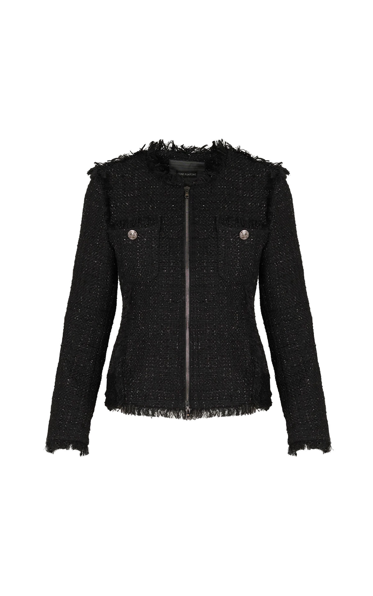 Anne Fontaine Black tweed jacket with metallic threading La Vallée Village