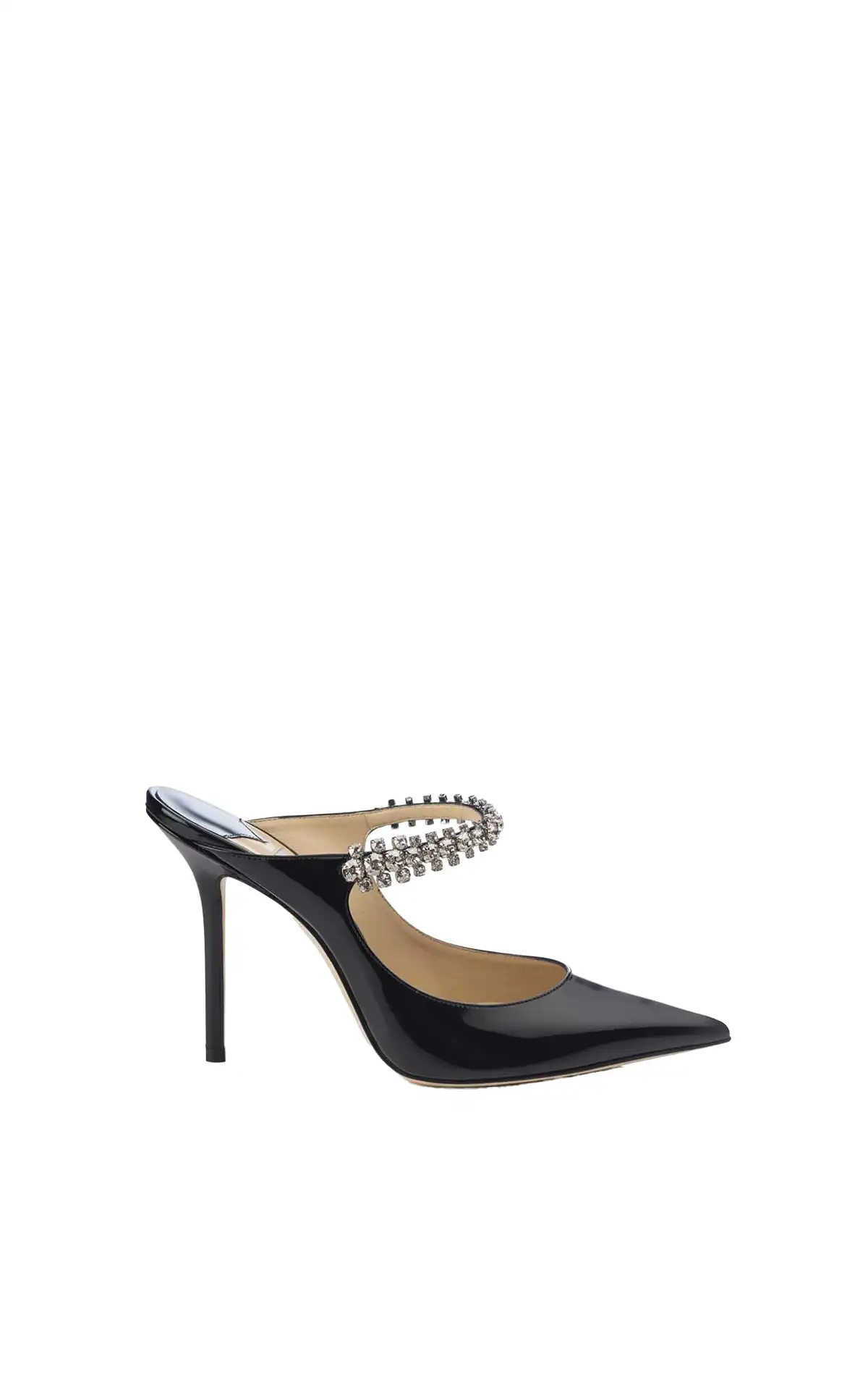 Jimmy Choo Bing 100 leather pumps with crystal strap La Vallée Village