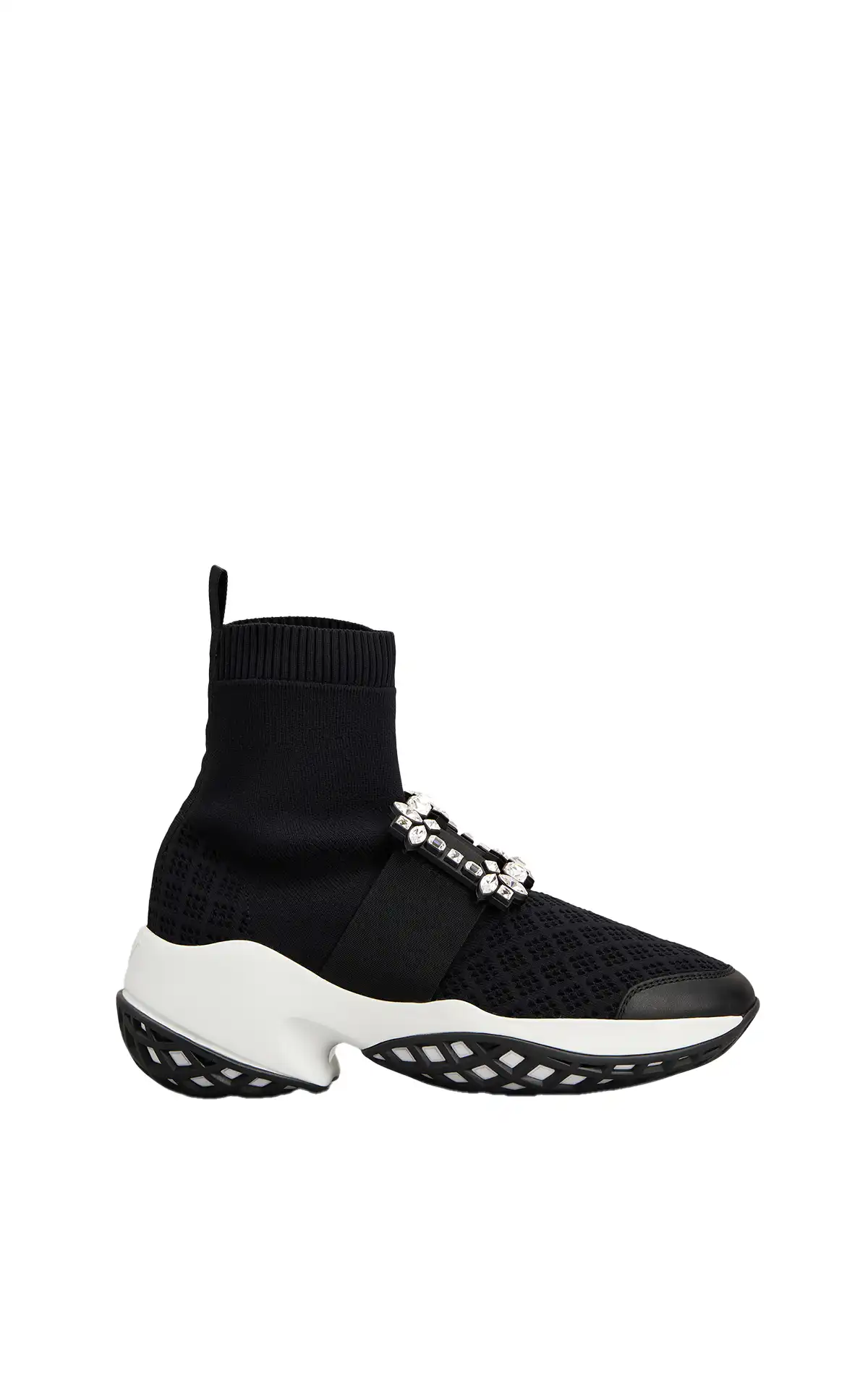 Roger Vivier Baskets montantes Viv Run noires avec boucle en cristal La Vallée Village