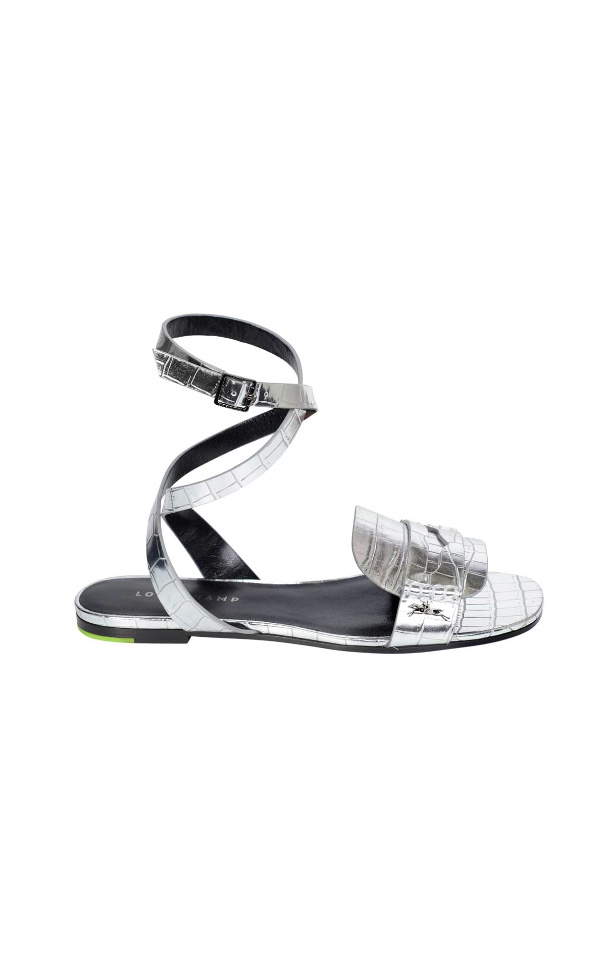 Silver sandal Longchamp