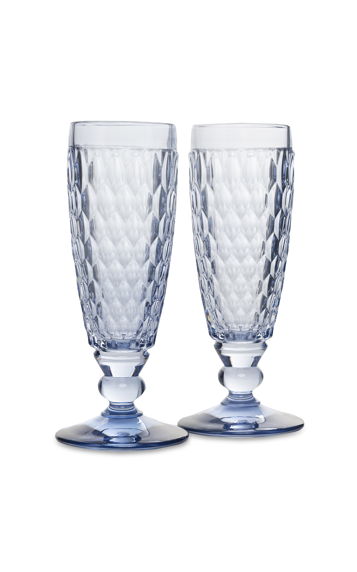 Set of two crystal champagne glasses