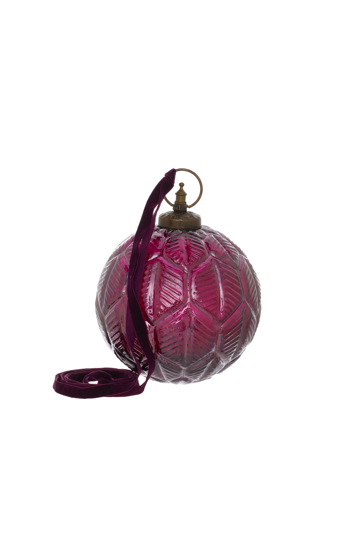 Nkuku Patta large bauble in burgundy from Bicester Village