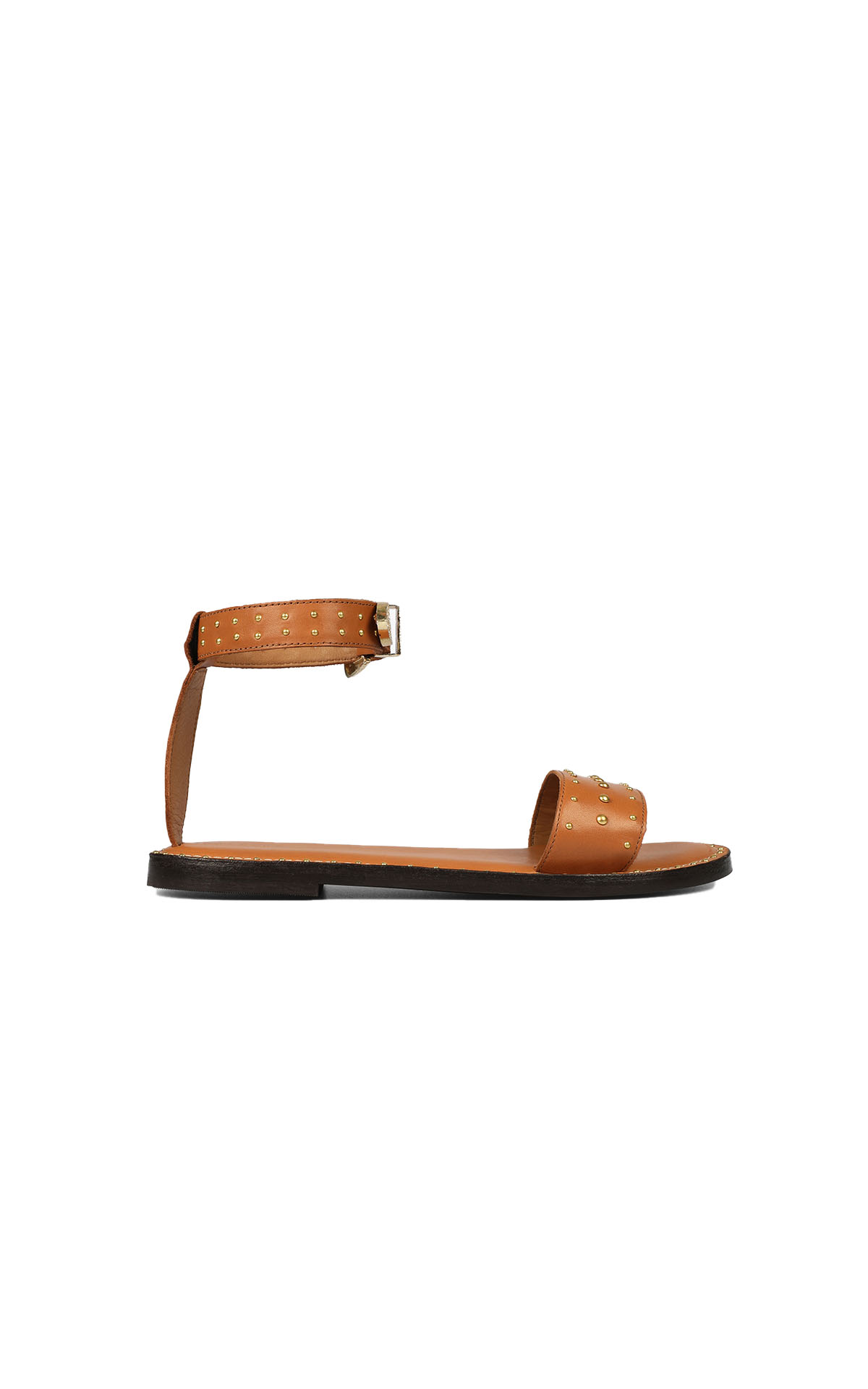 Flat leather sandal with studs Sclapers women
