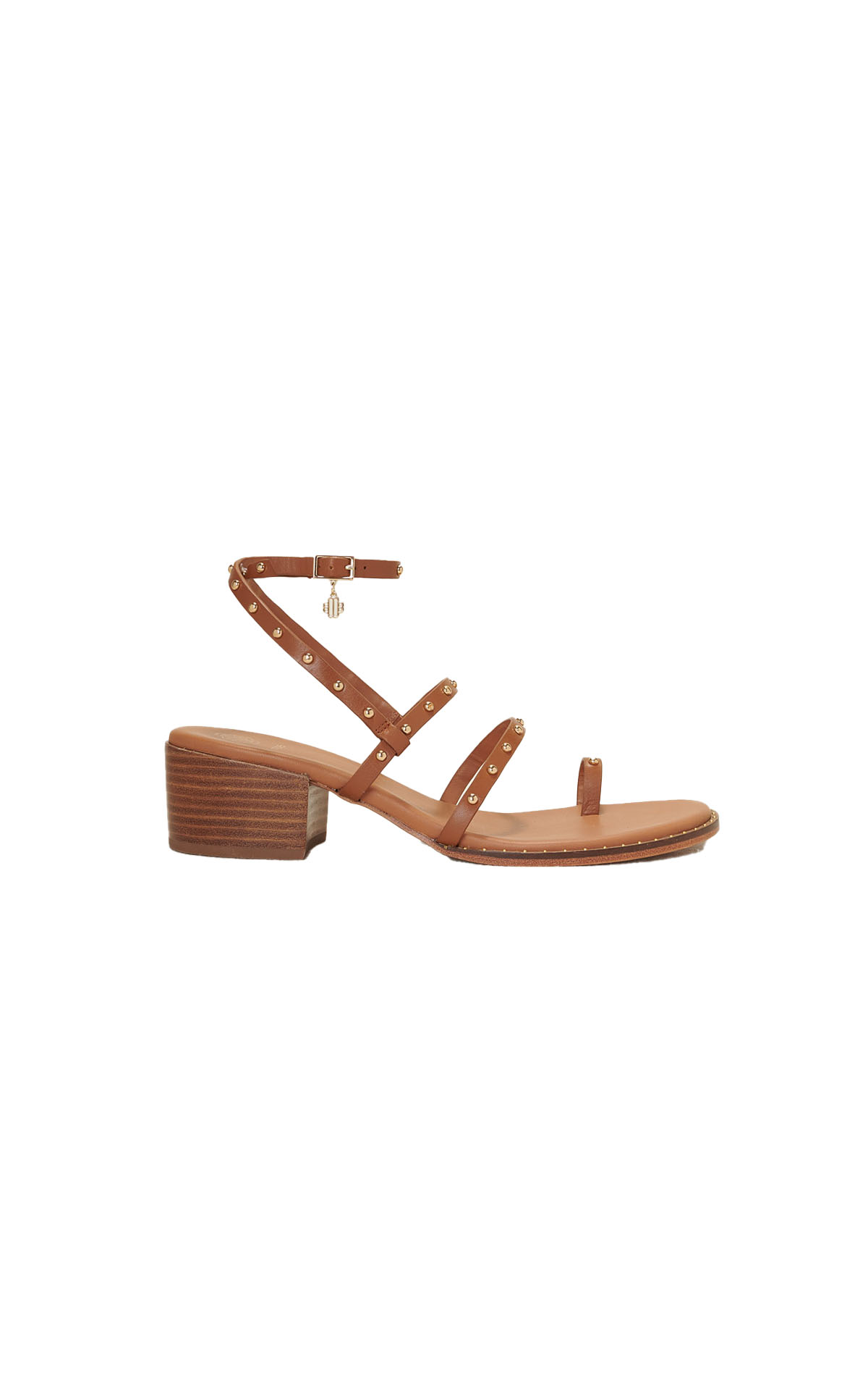 Brown leather sandals with straps maje outlet madrid las rozas village