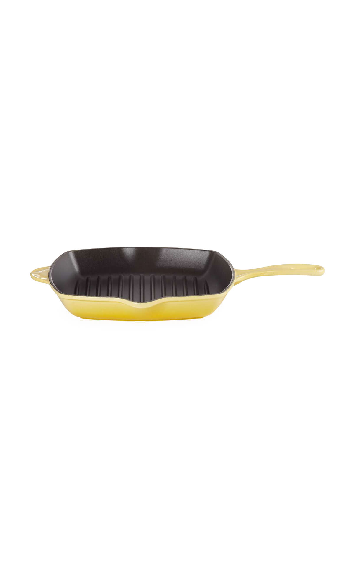 yellow frying pan le creuset