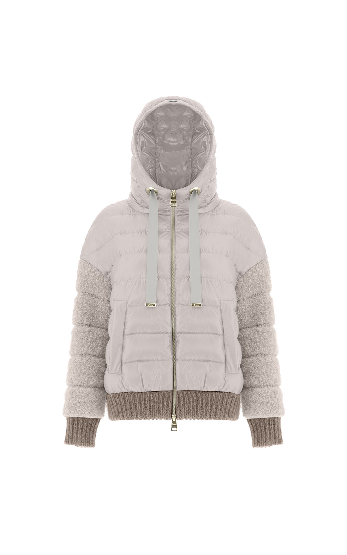 Herno Padded jacket with hood and fur effect sleeves