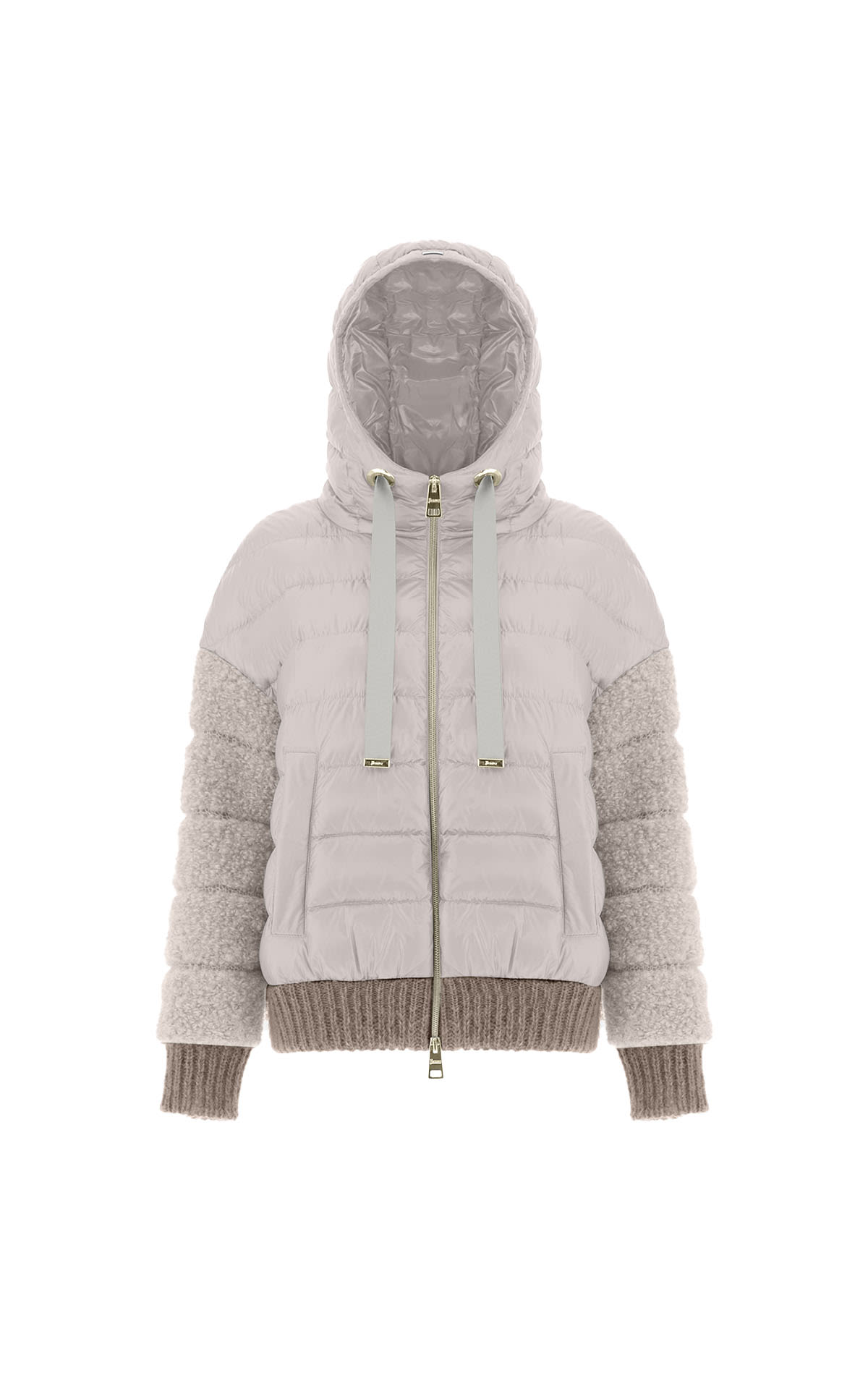 Herno Padded jacket with hood and fur effect sleeves