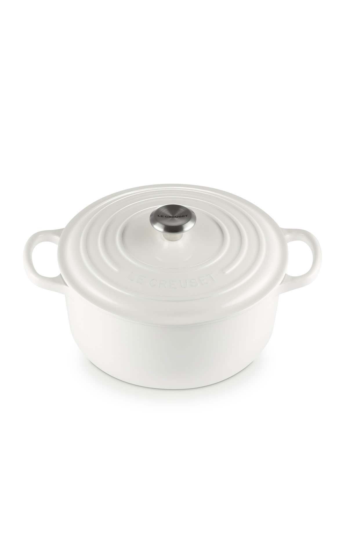 Le Creuset 22cm round casserole white from Bicester Village