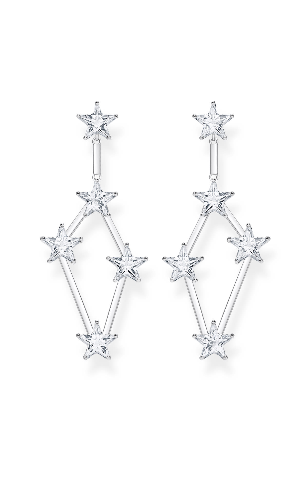 Long silver earrings with stars Thomas Sabo