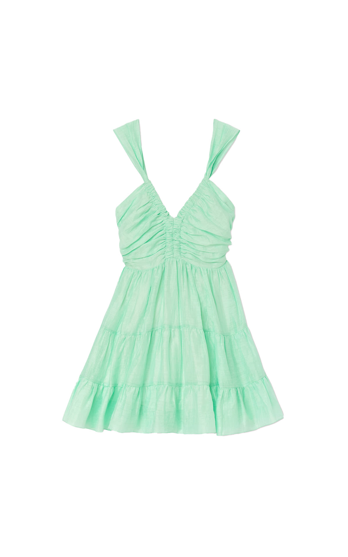 Short green dress with straps Sandro outlet barcelona la roca village