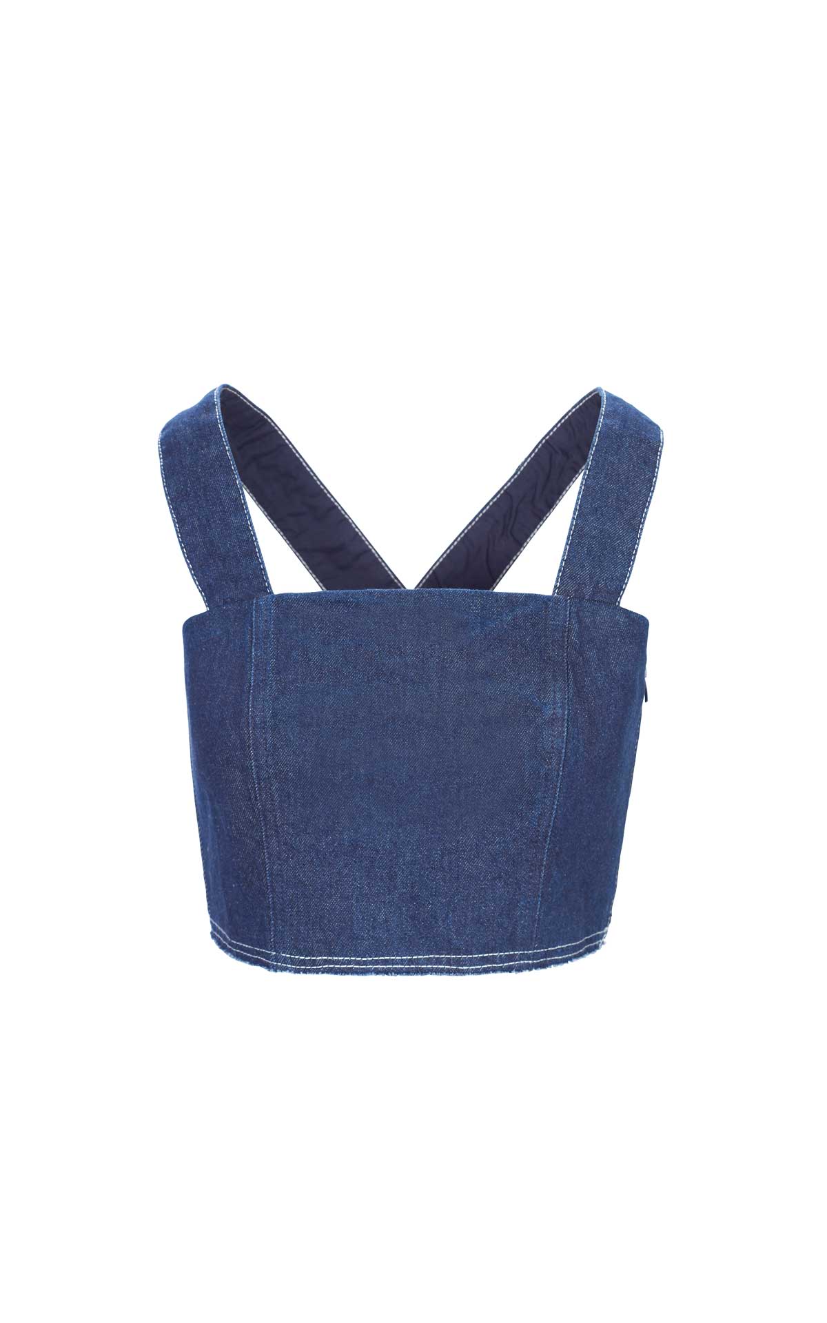 Top denim tirantes Adolfo Dominguez outlet barcleona la roca village