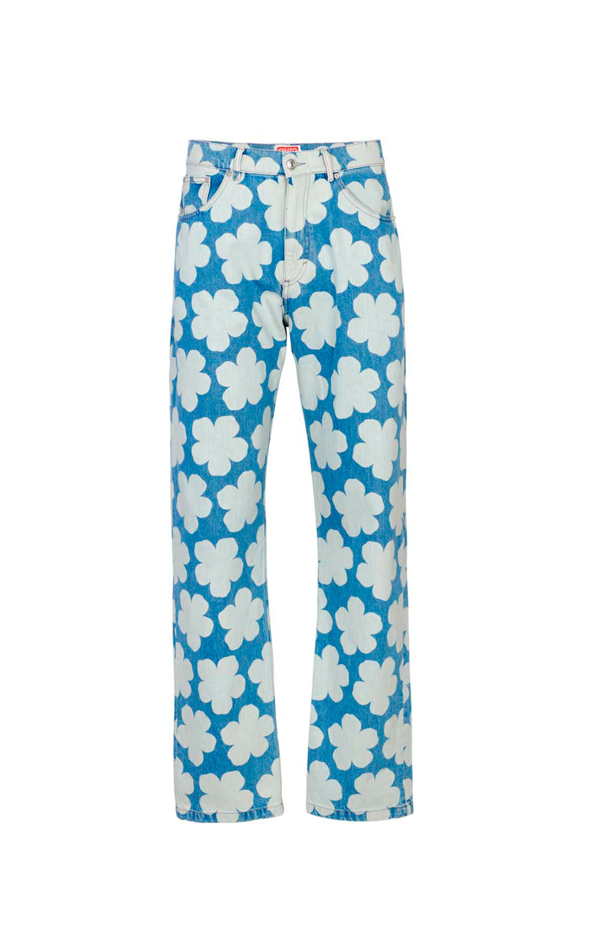 Pantalones tejanos con estampado flores Kenzo