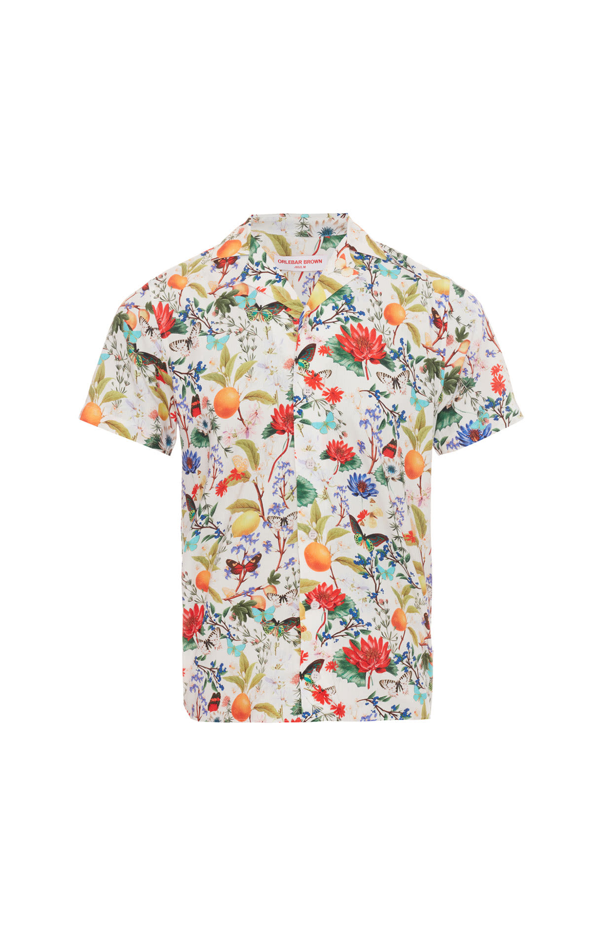Orlebar Brown Travis botanical ss linen blend shirt from Bicester Village
