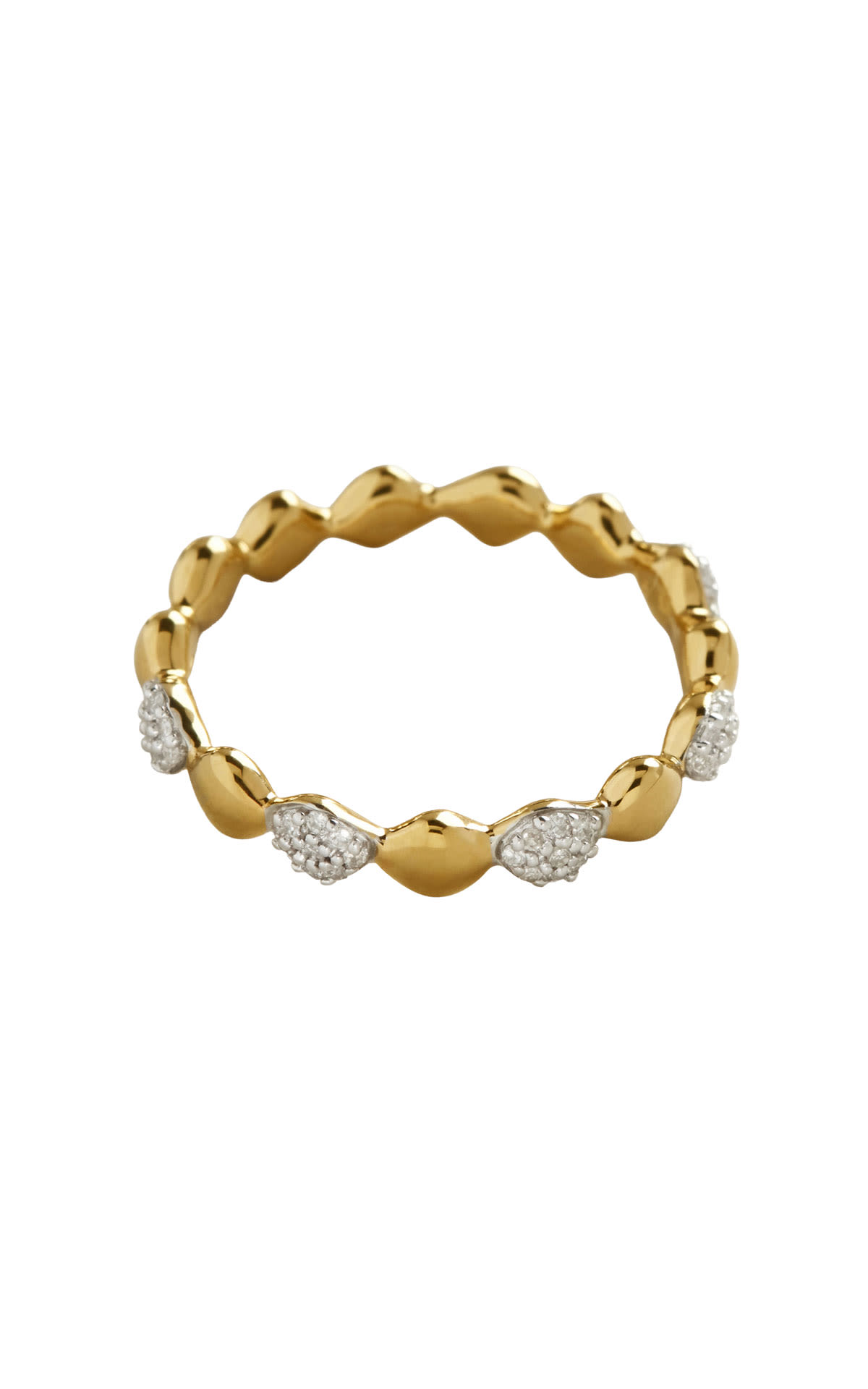 Monica Vinader 18k Gold Vermeil Nura Teardrop Mixed Eternity Diamond Ring from Bicester Village
