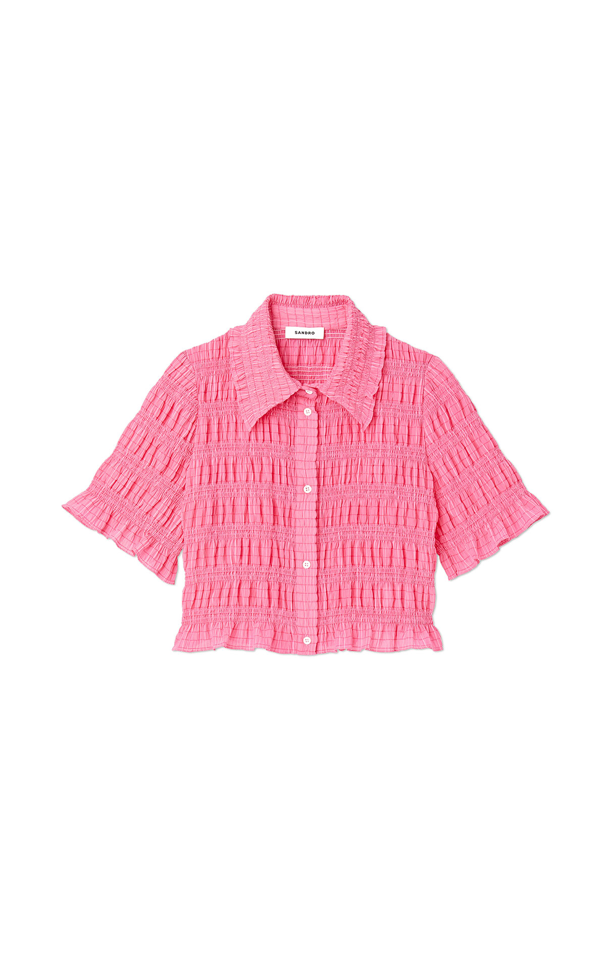 Pink crop shirt Sandro outlet madrid las rozas village
