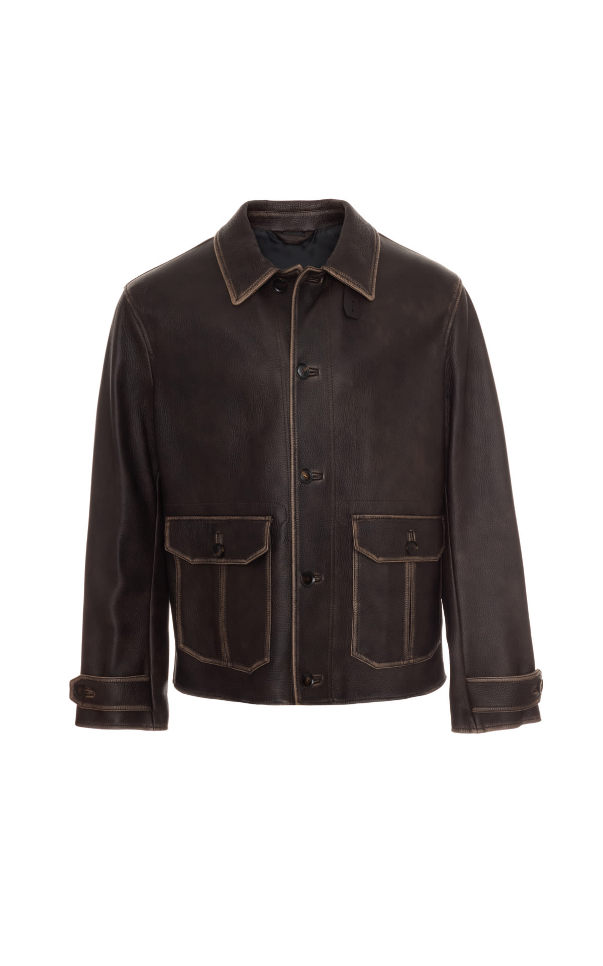Brioni Front pockets leather jacket from Bicester Village