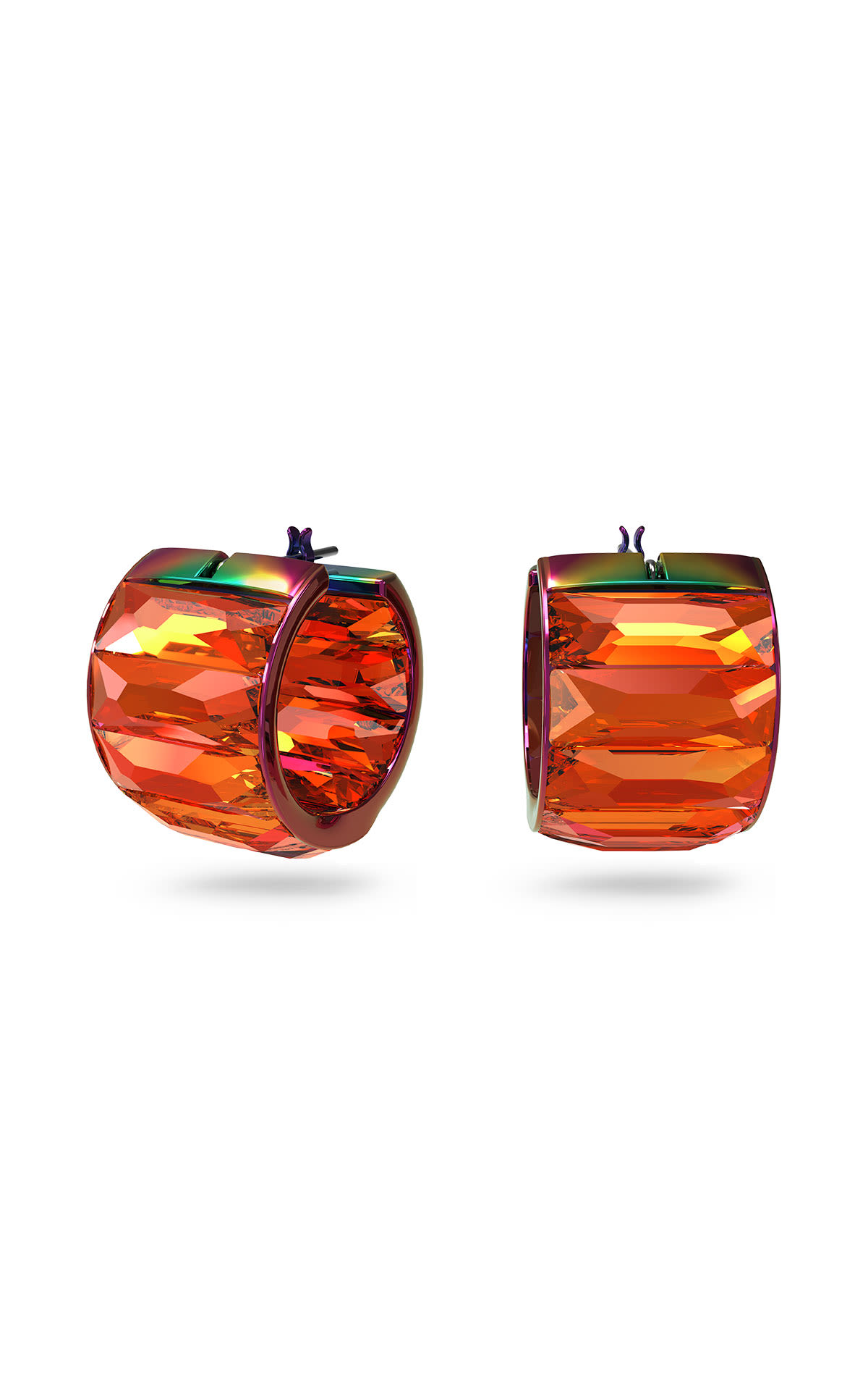 Orange mini hoop earrings Swarovski