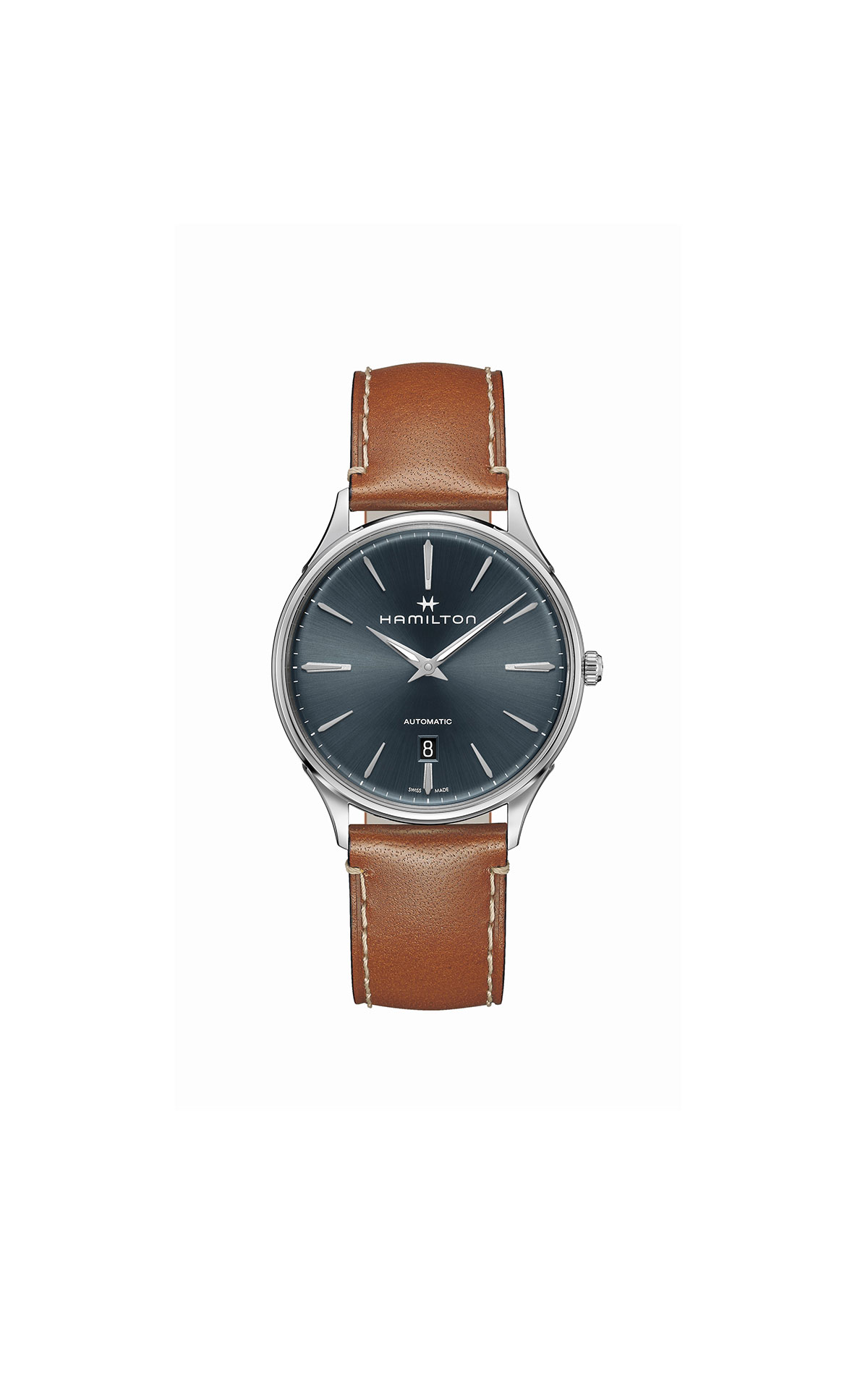 Hour Passion Jazzmaster Thinline blue dial brown strap from Bicester Village