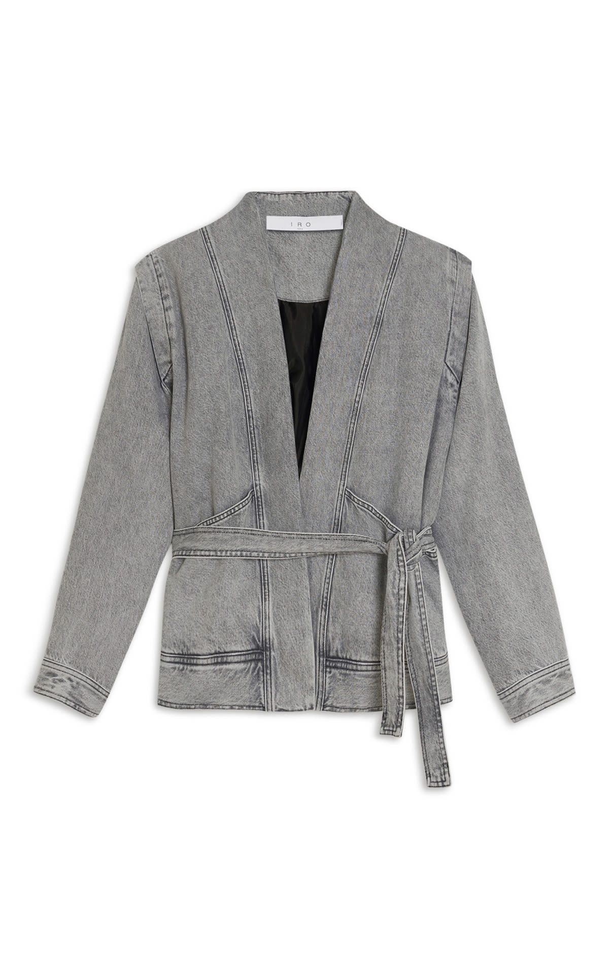 Gray denim jacket with knot at the waist IRO Paris