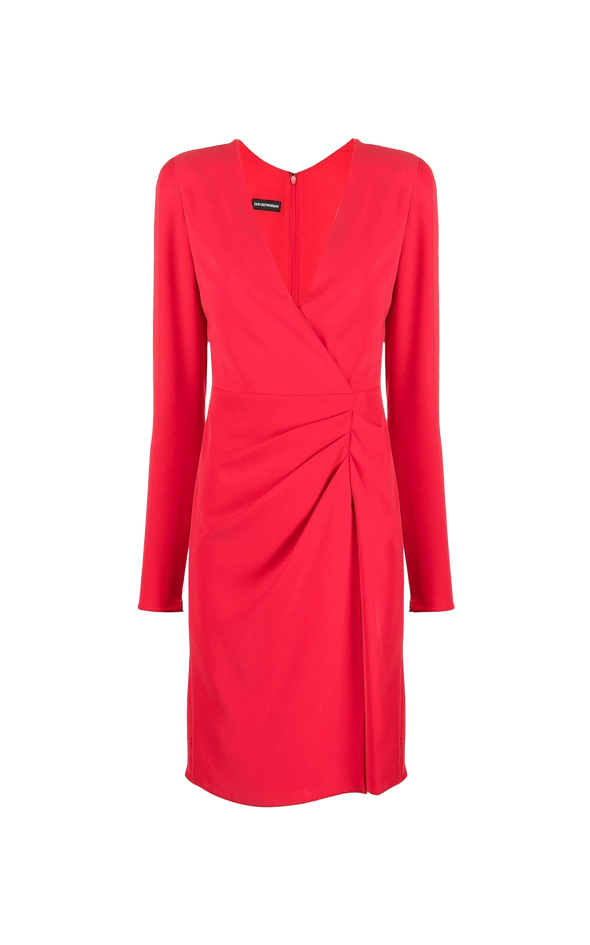 Red dress with knot on the side  Armani outlet madrid las rozas village