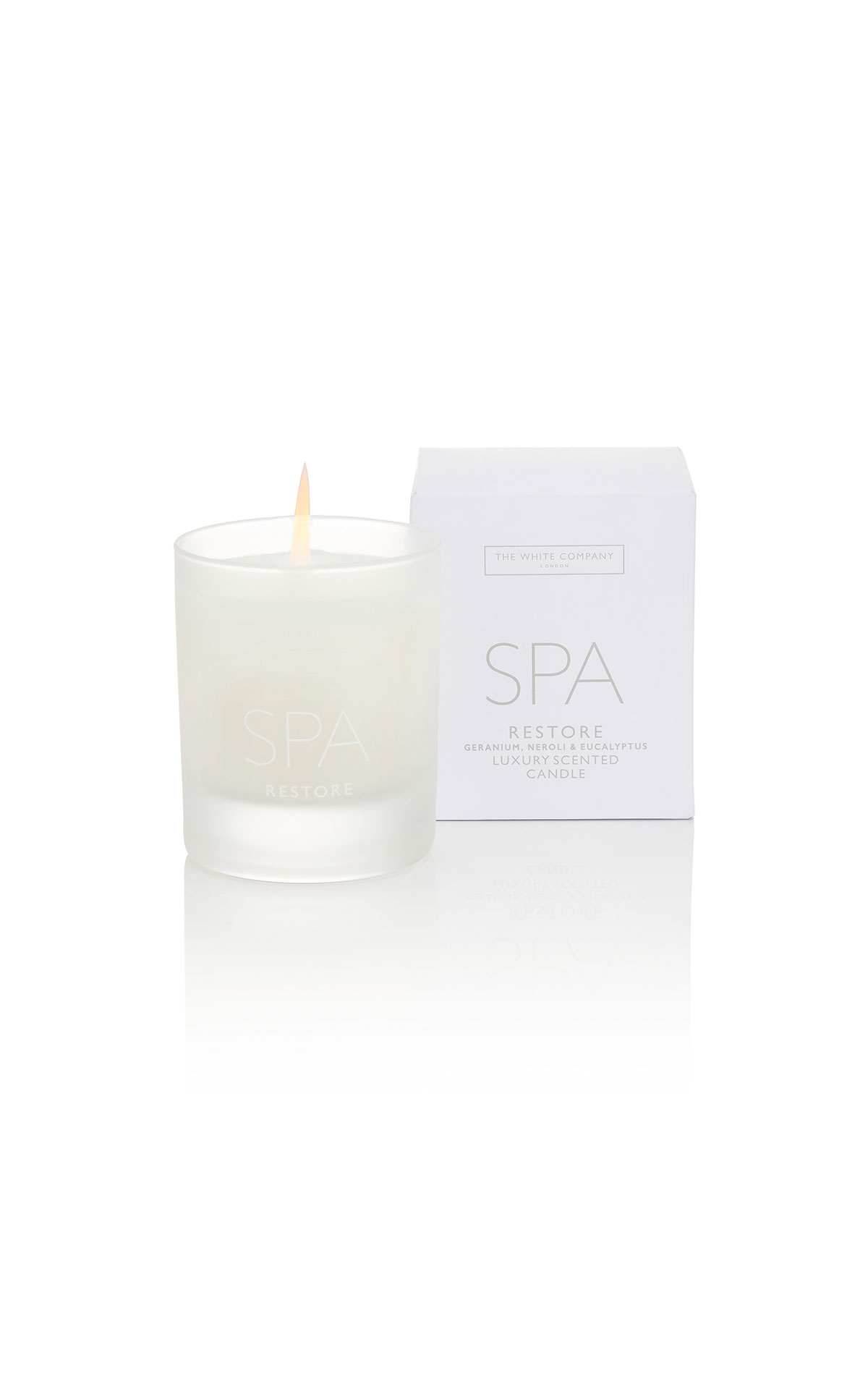 The White Company SPA restore signature candle from Bicester Village