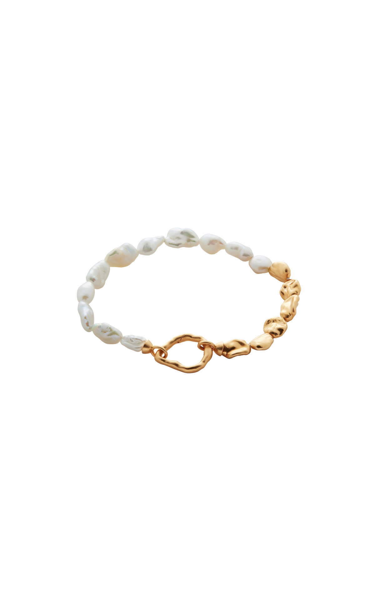 Monica Vinader 18ct gold vermeil keshi pearl bracelet from Bicester Village
