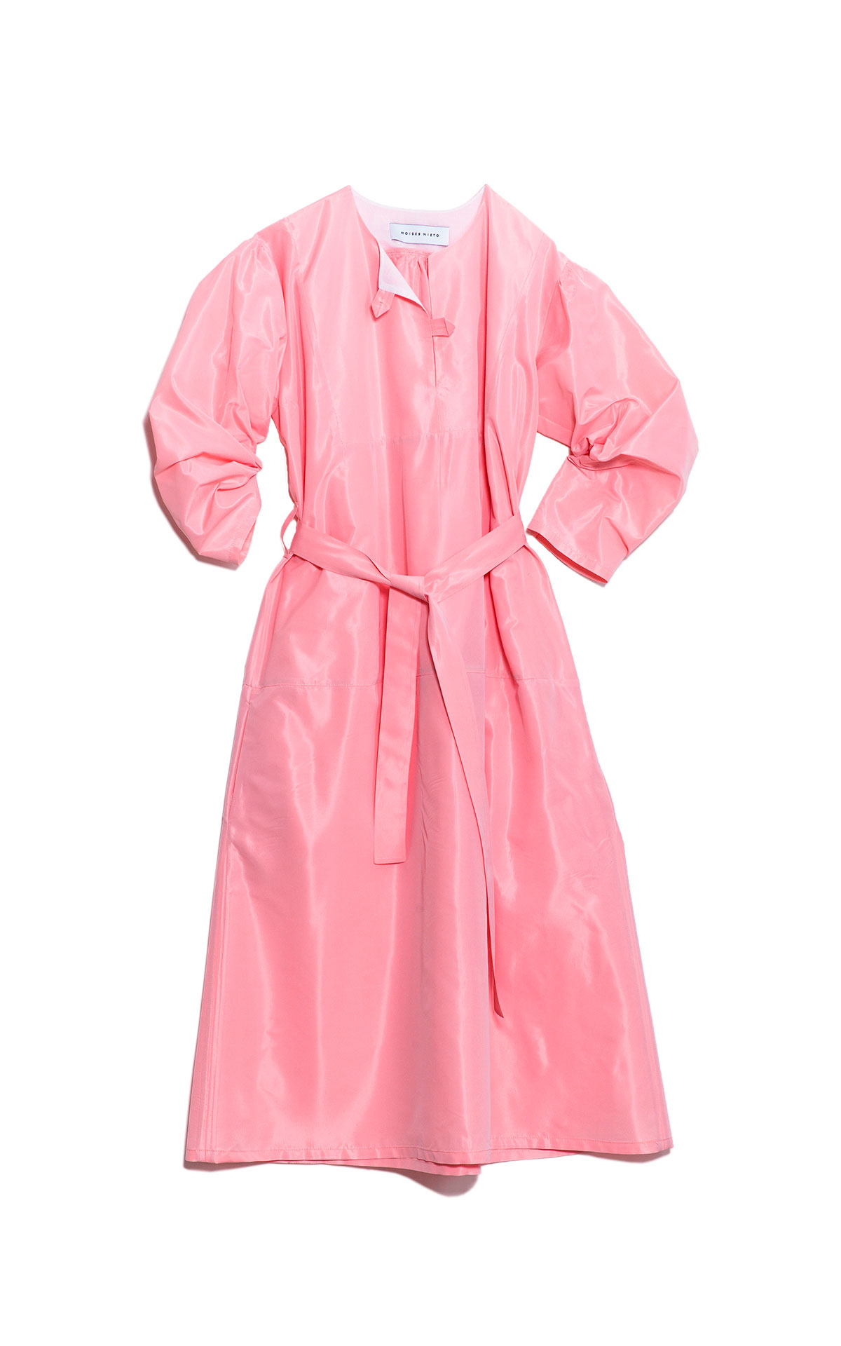 Moises Nieto pink shirt midi dress