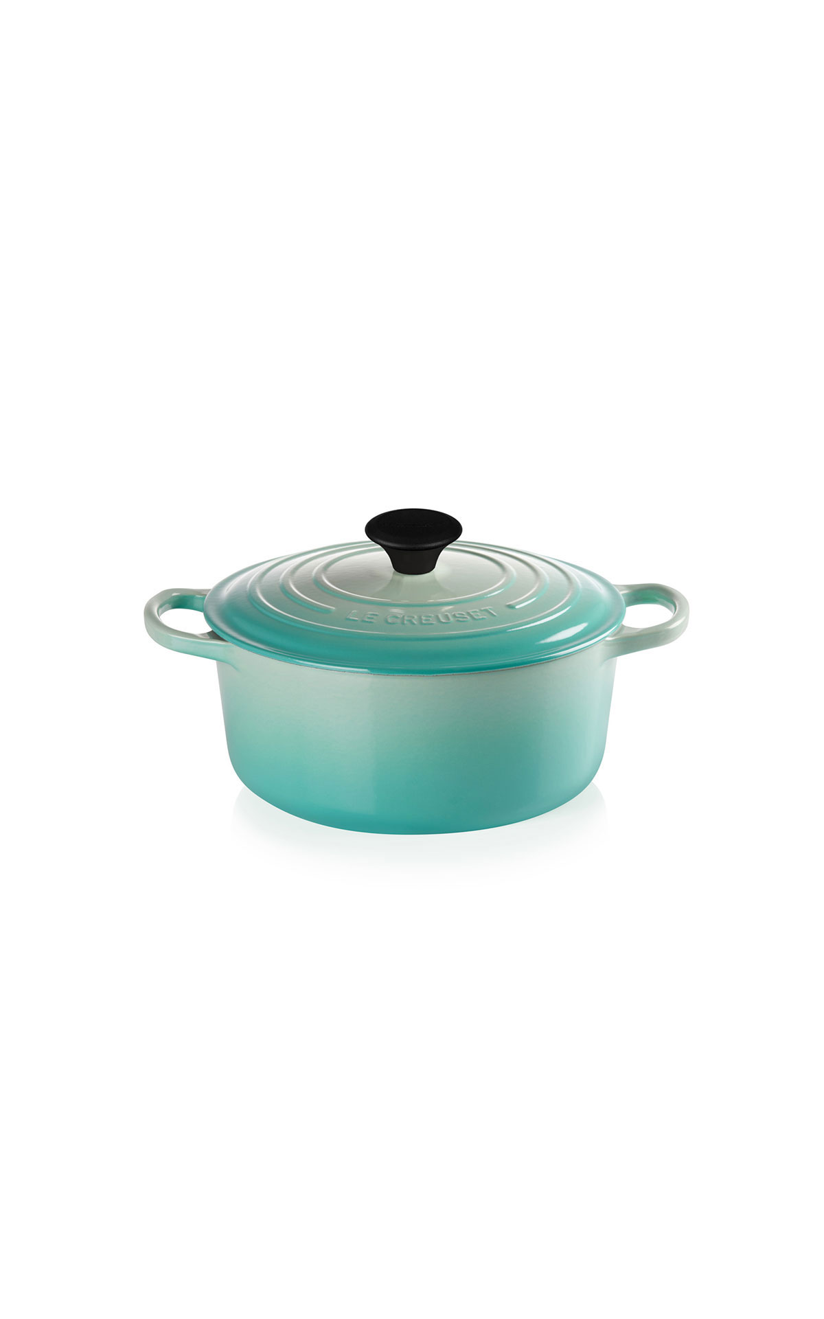 Le Creuset 22cm Cast iron round casserole cool mint from Bicester Village