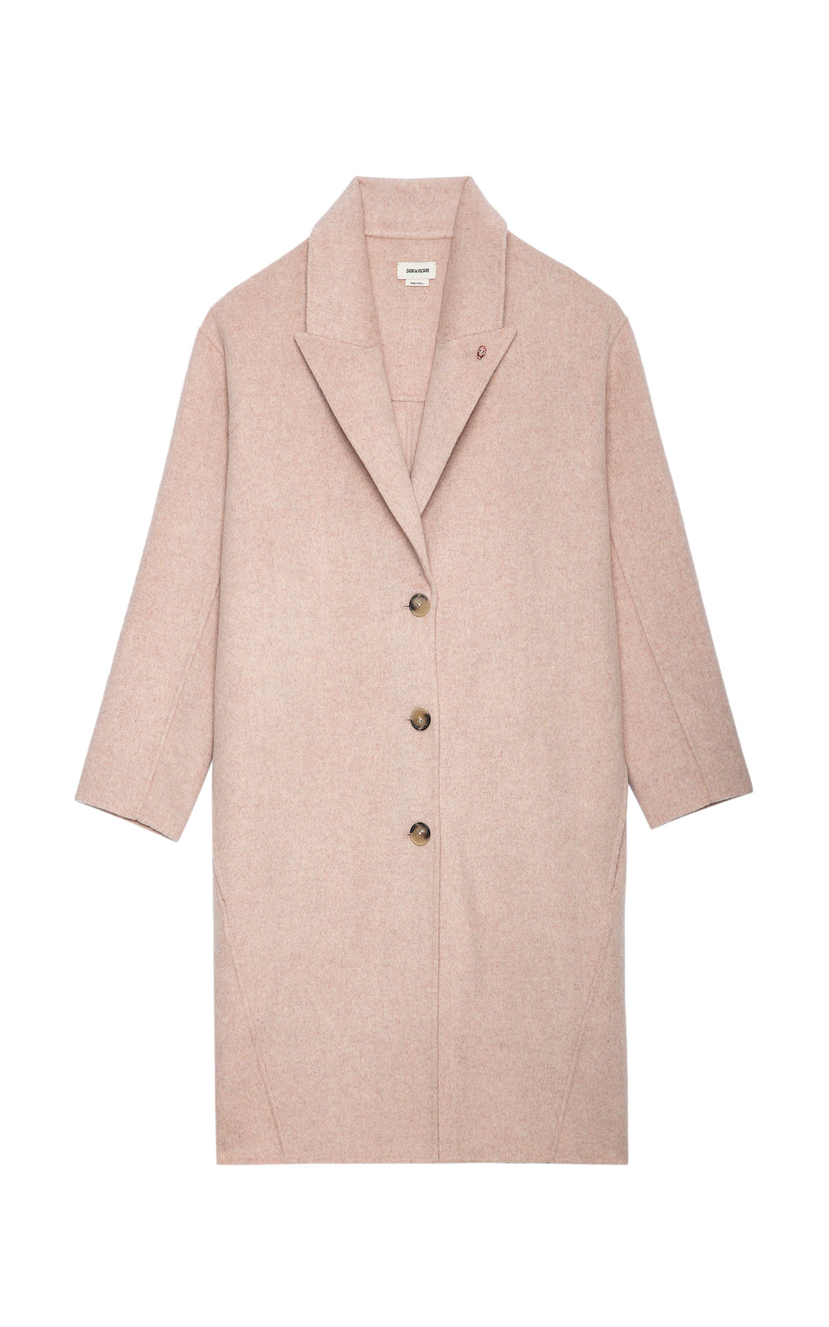 Camel buttoned wool coat Zadig & Voltaire outlet barcelona la roca village