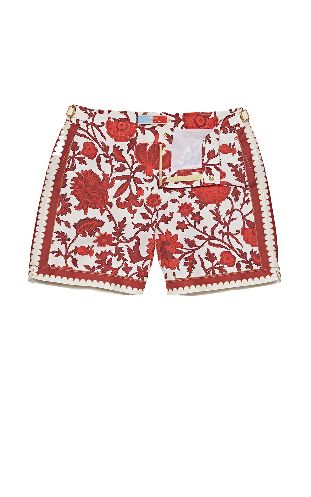 Orlebar Brown Bulldog dragon flower summer red/ white sand from Bicester Village