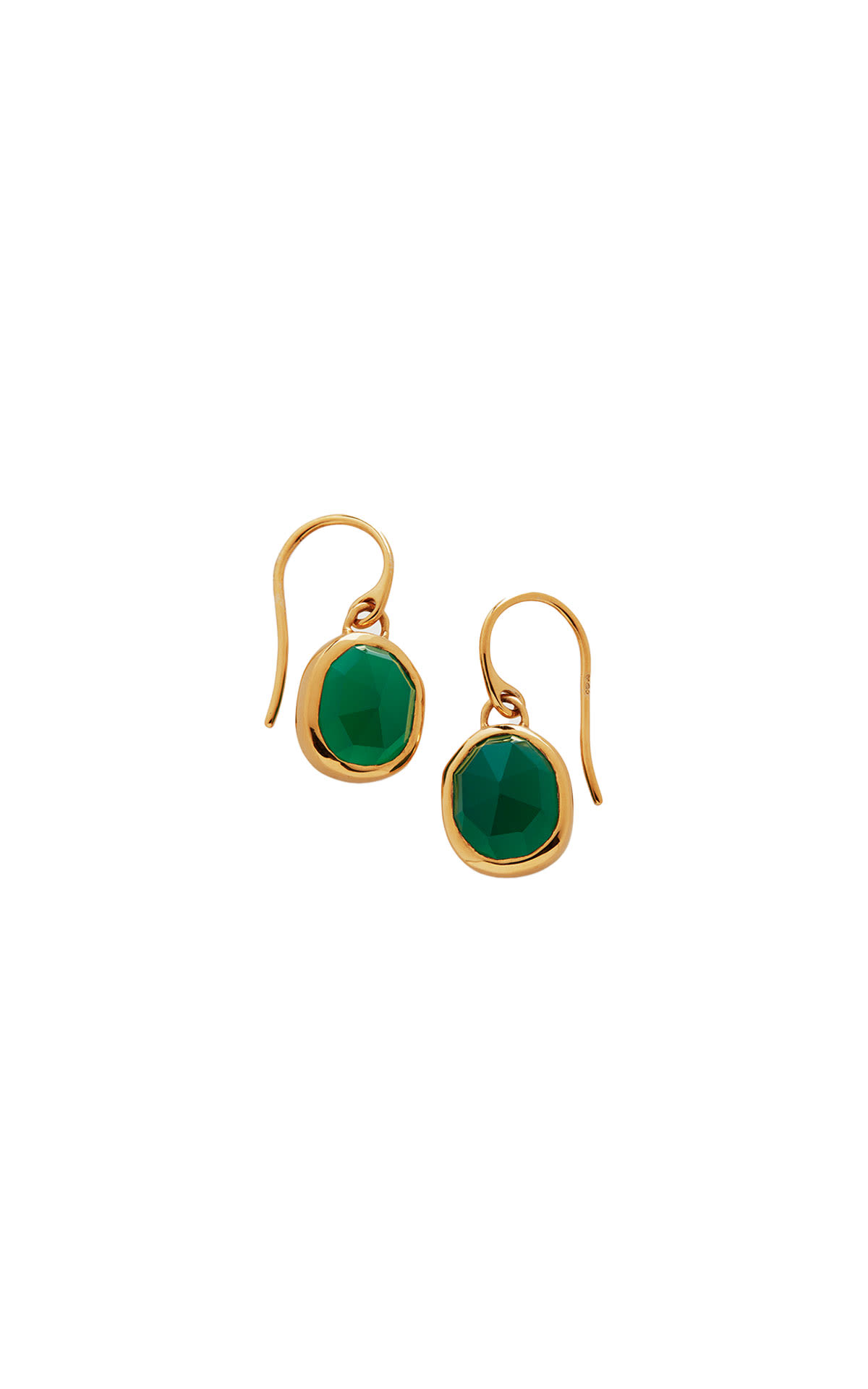 Monica Vinader GP Siren wire earrings green onyx from Bicester Village