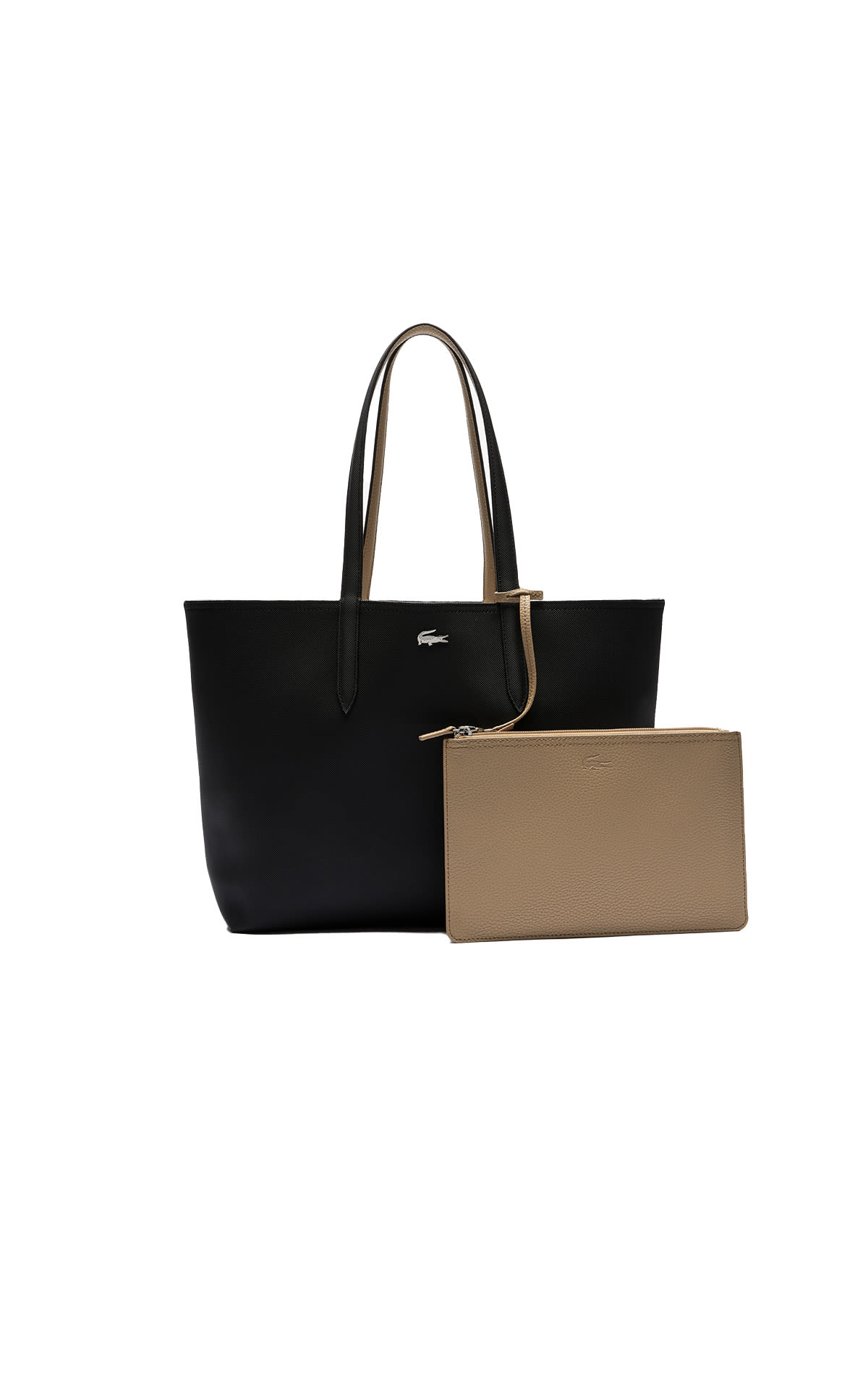 Lacoste Anna reversible tote pouch noir krema from Bicester Village