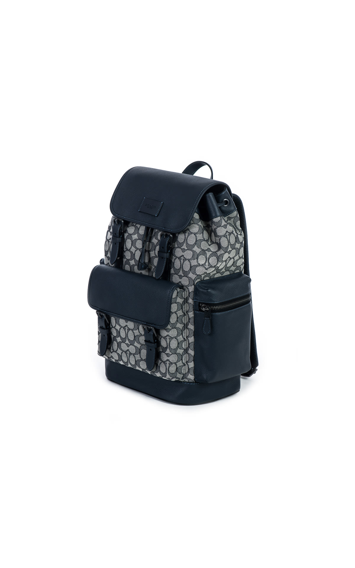 Eco-friendly leather and jacquard backpack Coach